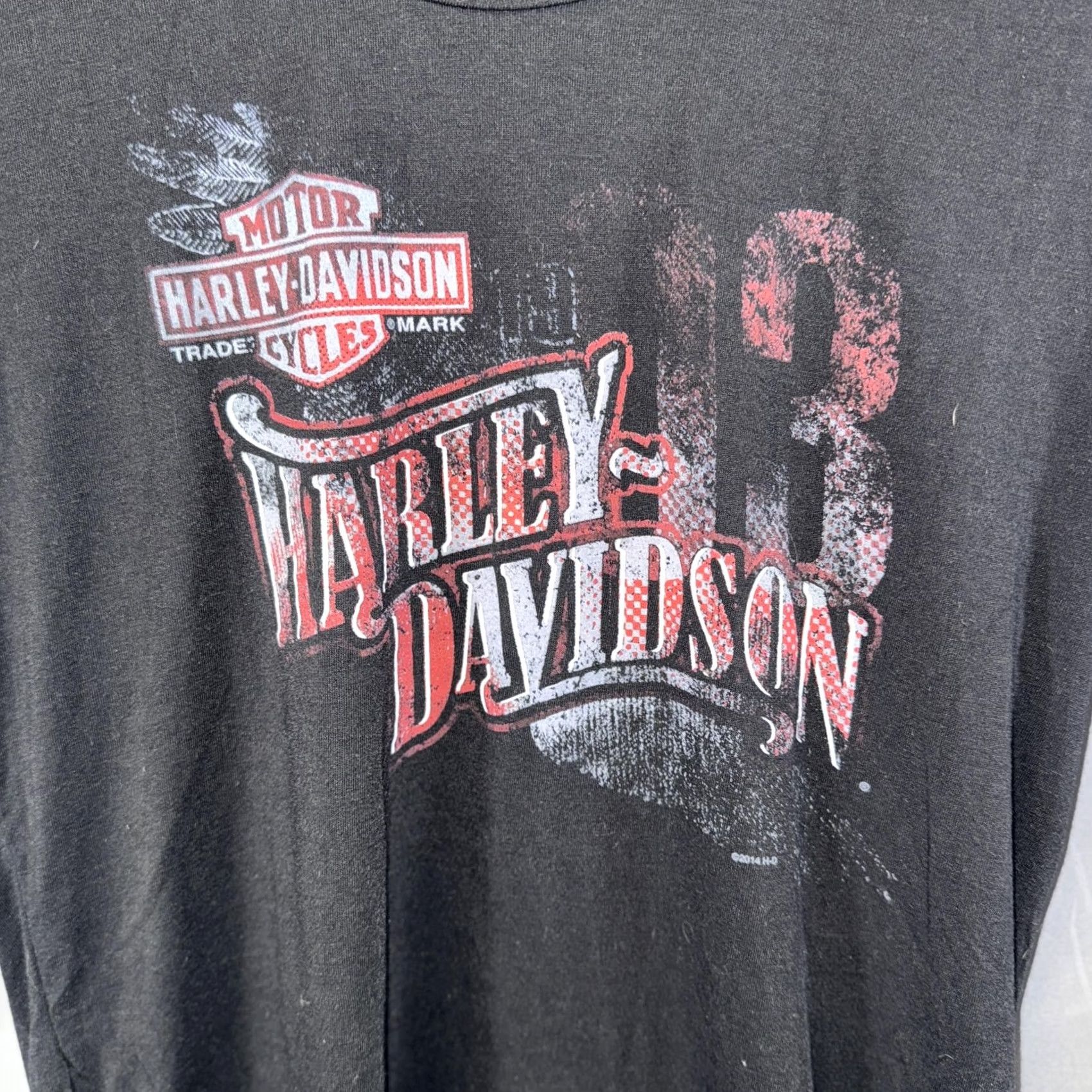 Harley Davidson VINTAGE Harley-Davidson Shirt Womens Large Black Scoop Neck 3/4 Sleeve Graphic Made USA Size L / US 10 / IT 46 - 4 Thumbnail