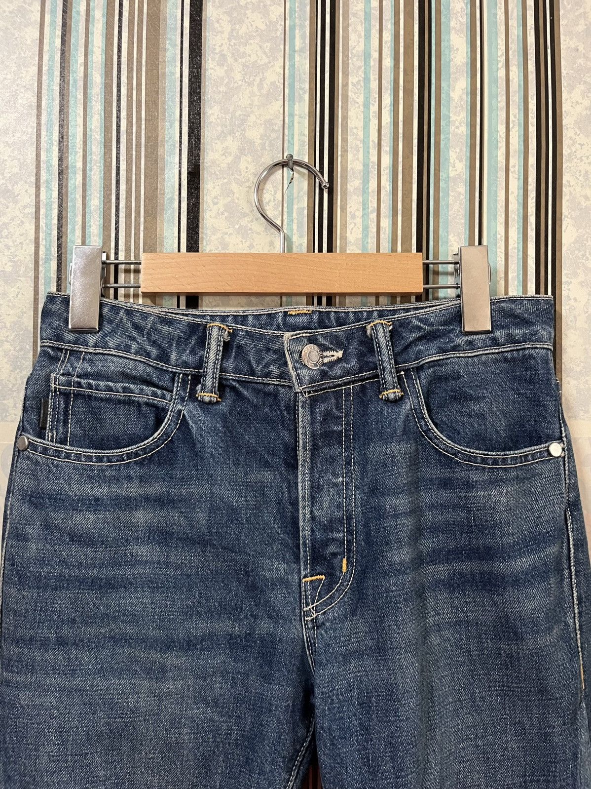 Helmut Lang 2000s high rise crop slim vintage blue patchwork #I3 Size US 26 / EU 42 - 6 Thumbnail