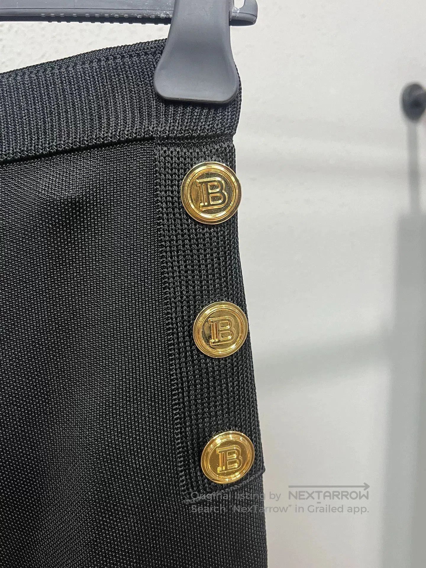 Balmain Balmain Black Flared Pants with Gold Accents. Size 39" - 3 Thumbnail