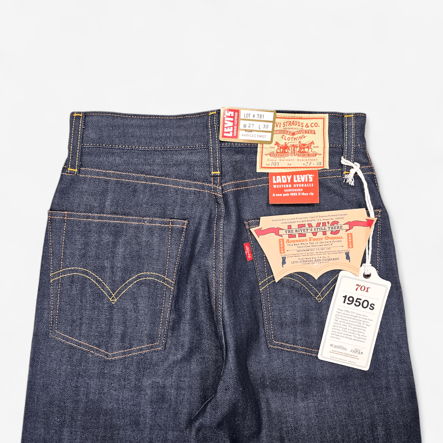 Levi's Vintage Clothing Levi's Vintage Clothing 1950's 701 Big E Selvedge Japan Made Size 27" / US 4 / IT 40 - 6 Thumbnail