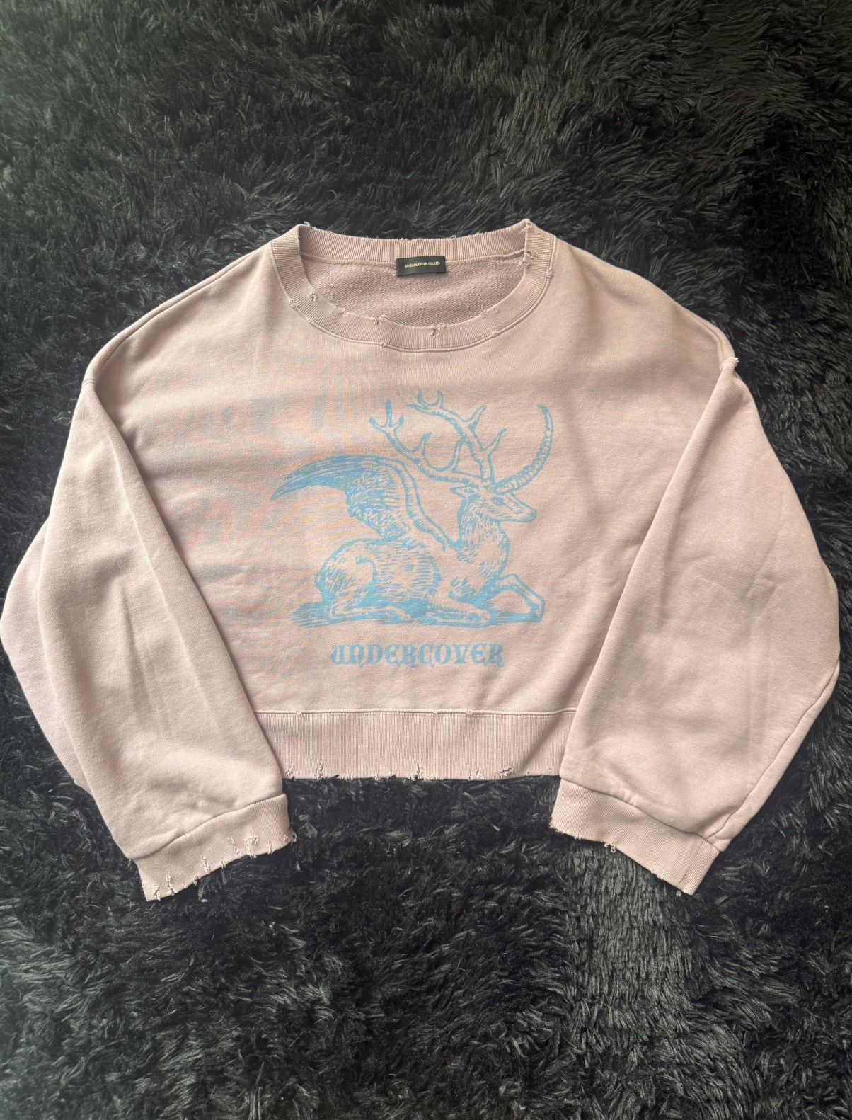 Undercover Deer Wing Cropped Distressed Sweater Fall 2017 Size US XL / EU 56 / 4 - 3 Thumbnail