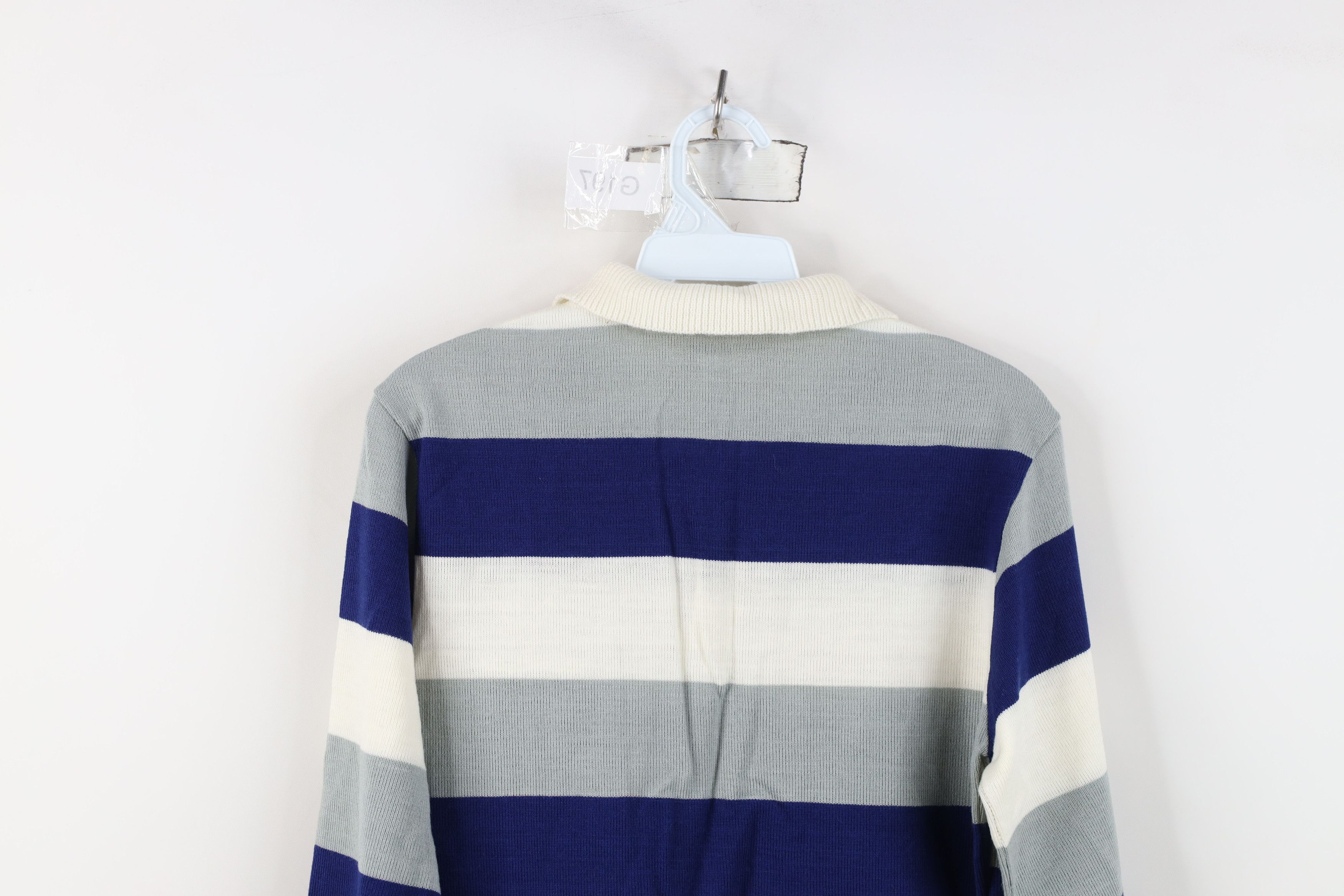 Vintage Vintage 70s Streetwear Block Knit Collared Polo Sweater Size US M / EU 48-50 / 2 - 11 Thumbnail