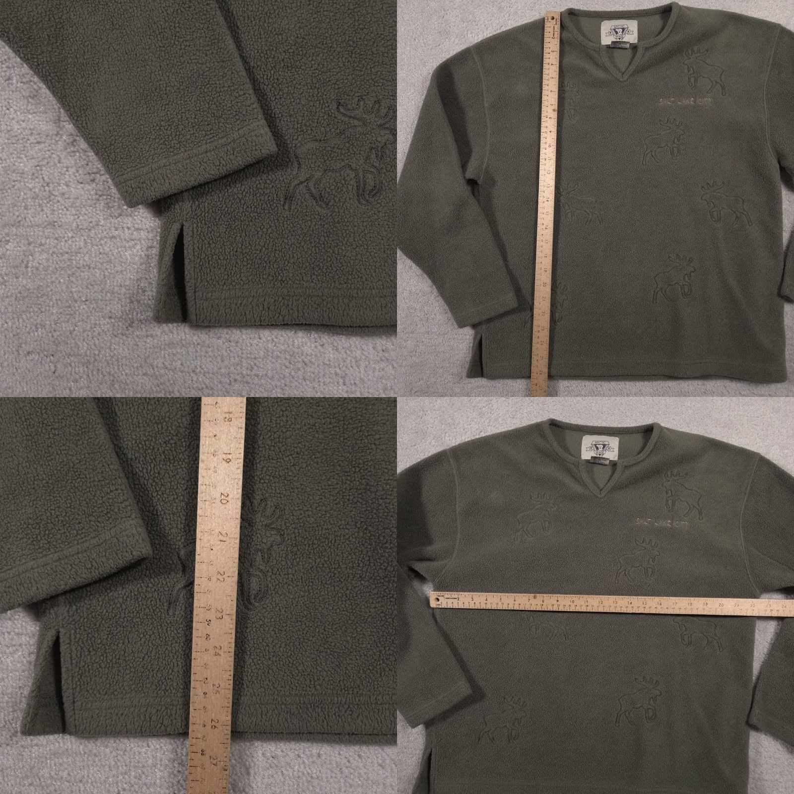 Vintage VINTAGE Arctic Image Fleece Pullover Mens L Green Moose Salt Lake City Embroidered Size US L / EU 52-54 / 3 - 8 Thumbnail