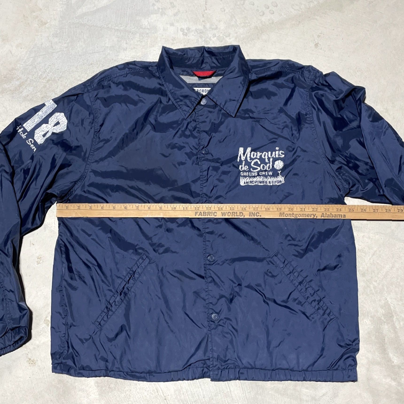 Abercrombie & Fitch VINTAGE Abercrombie & Fitch Jacket Men XL Windbreaker Golf Coat Nylon Satin Zip Pockets Logo Blue Marquis de Sod? Size US XL / EU 56 / 4 - 4 Thumbnail