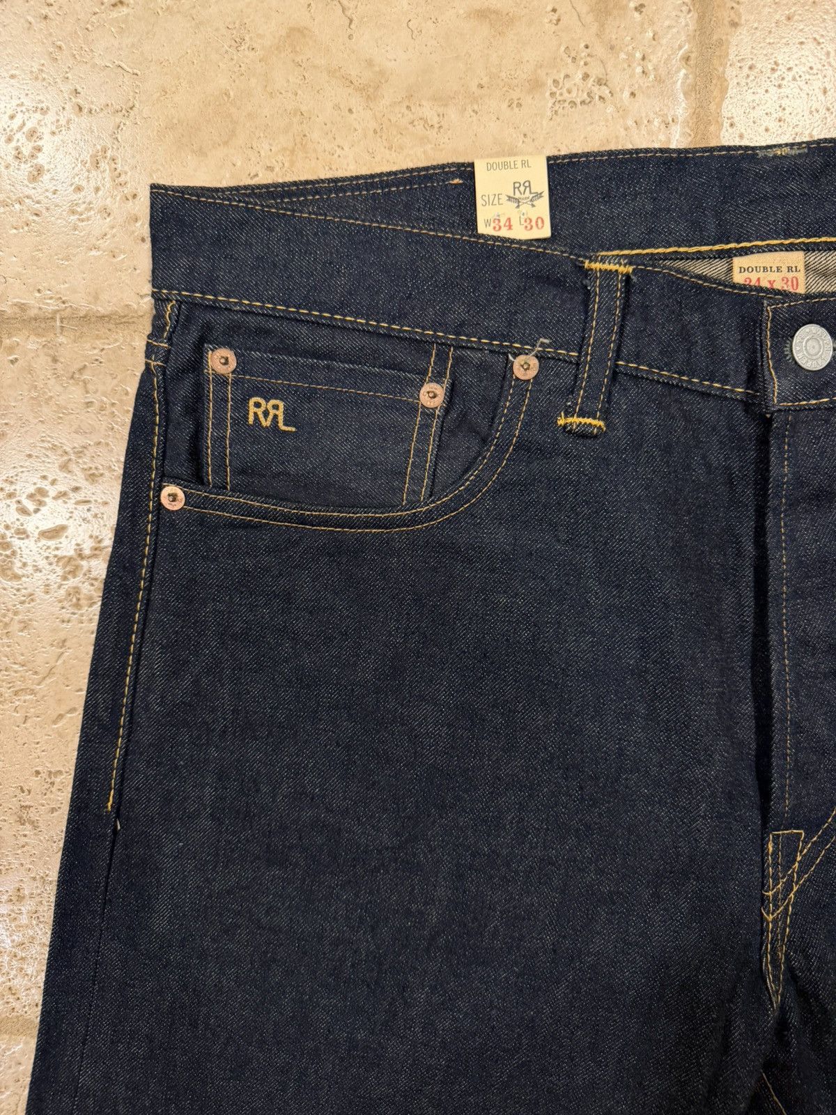 RRL Ralph Lauren RRL Ralph Lauren Slim Fit Rinse Selvedge Raw Jeans Size US 34 / EU 50 - 3 Thumbnail