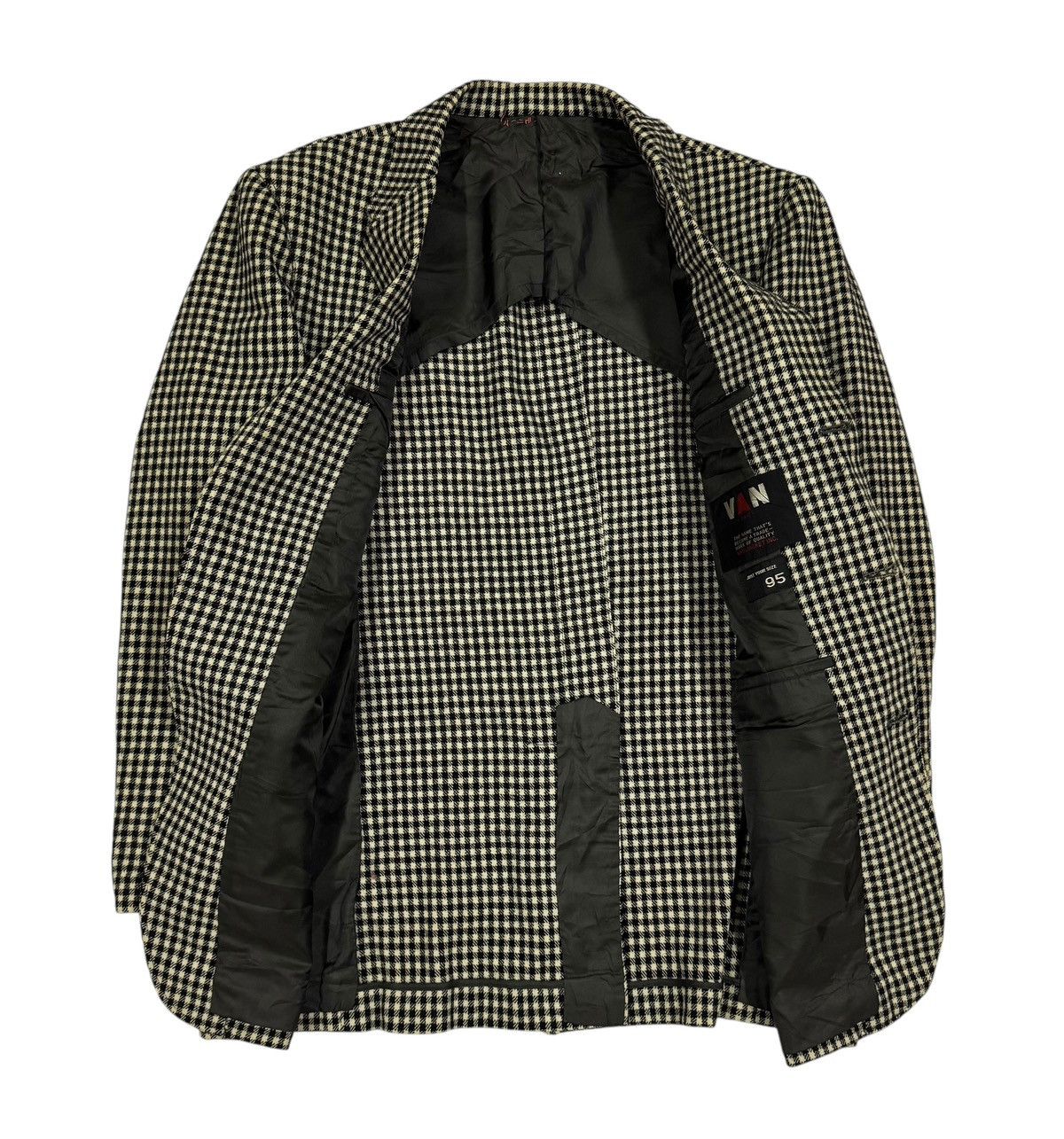 If Six Was Nine Vtg🔥Van Jac Checkedboard Blazers Coat Jacket Size 40S - 2 Thumbnail