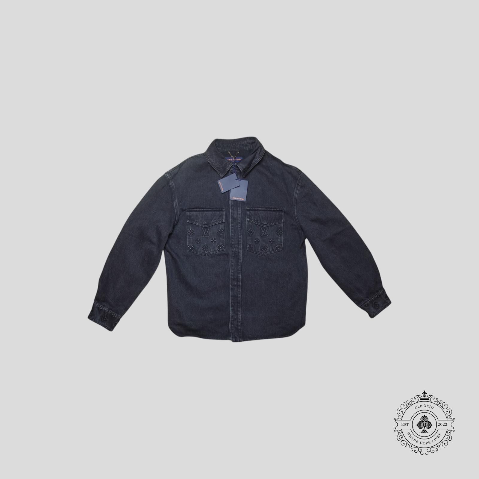 Louis Vuitton Louis Vuitton Monogram Embossed Denim Overshirt in Black Size ONE SIZE - 1 Thumbnail