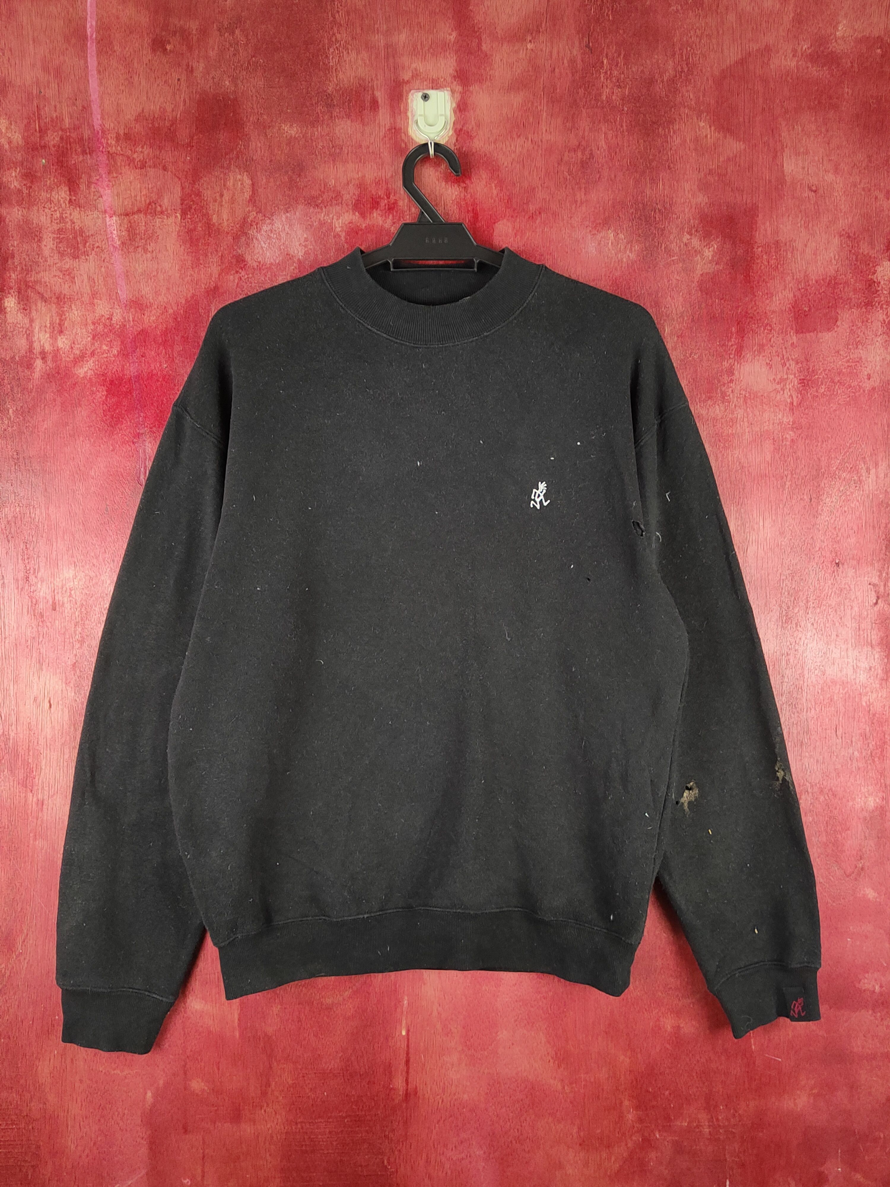 image of Gramicci Black Ripped Distressed Vintage Sweatshirts Sw2116, Men's (Size Small)