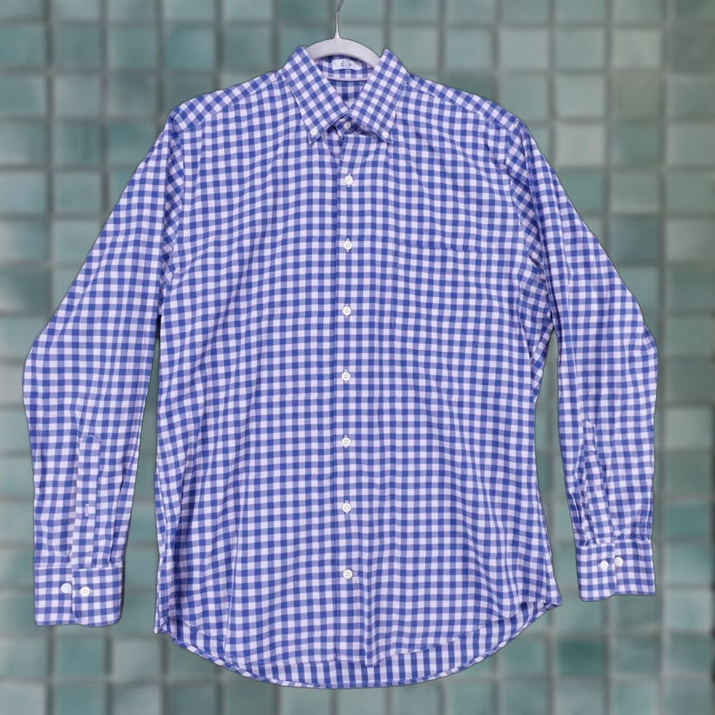 Peter Millar Peter Millar Shirt Mens Medium Long Sleeve Button Up Blue Pink Check Pocket Plaid Size US M / EU 48-50 / 2 - 1 Thumbnail