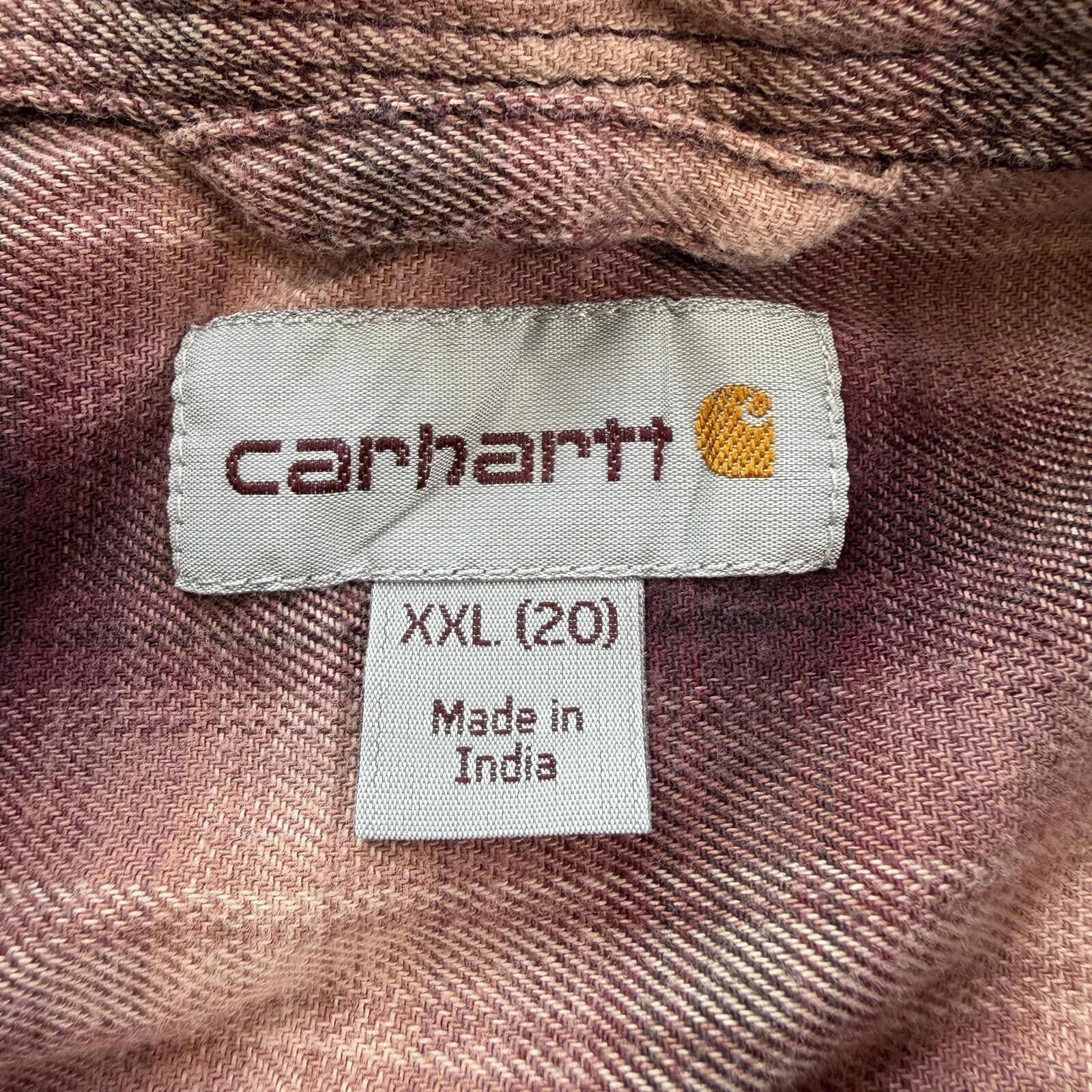 Carhartt Carhartt Womens XXL Plaid Flannel Button Up Shirt Burgundy Size XXL / US 16-18 / IT 52-54 - 4 Thumbnail