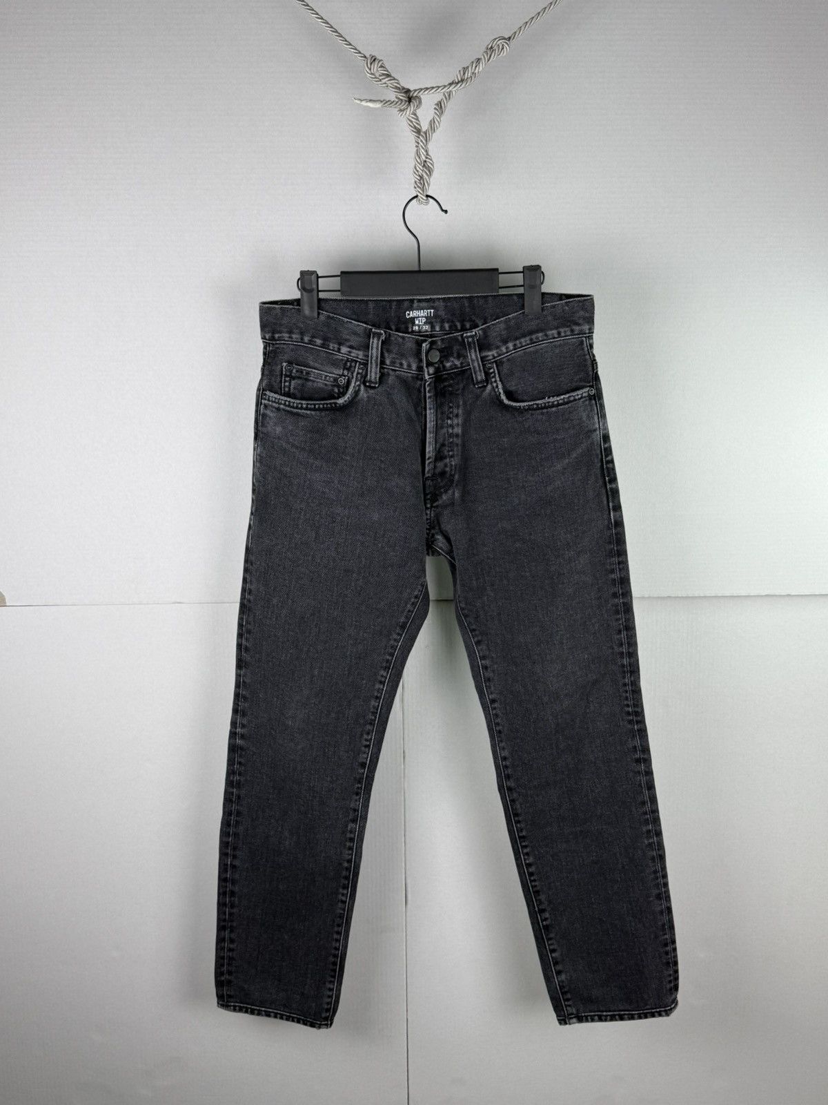 Carhartt Wip Carhartt WIP Klondike Jeans Black Faded Denim Size US 29 - 1 Thumbnail