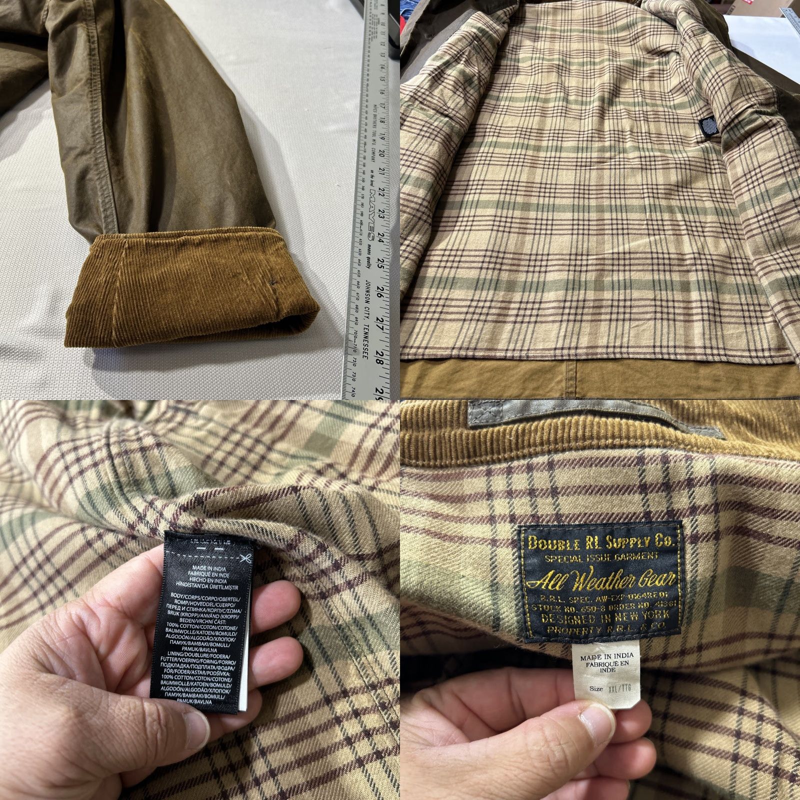 Ralph Lauren VINTAGE Ralph Lauren Double RL Oiled Cloth Waxed Trench Coat Chore Jacket Corduroy Men 2XL Brown Waxed Cotton Canvas 90s Western Coat Mens Size US XXL / EU 58 / 5 - 8 Thumbnail