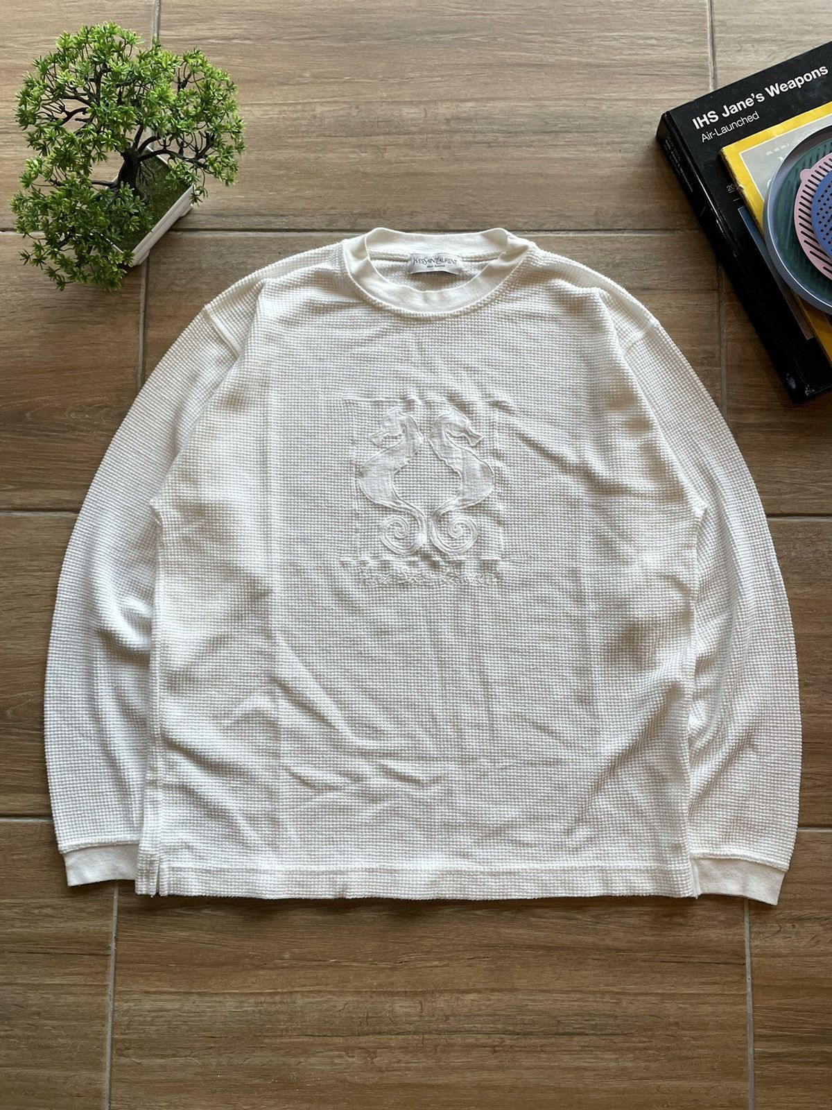 Saint Laurent Paris × Yves Saint Laurent Ysl YvesSaintLaurent Waffle Seahorse Shirt Size US M / EU 48-50 / 2 - 1 Thumbnail