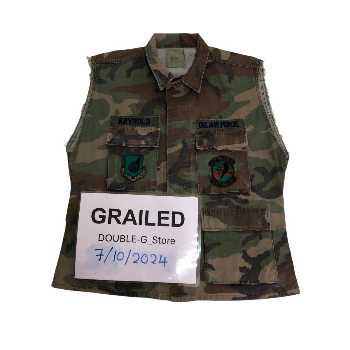 📌Vintage Air Force Us Military Camouflage Biker Jacket Vest