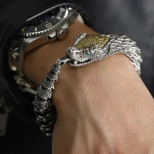 Japanese Brand 22cm Length 3D Medusa Rattlesnake Handmade Bracelet Size ONE SIZE - 3 Thumbnail