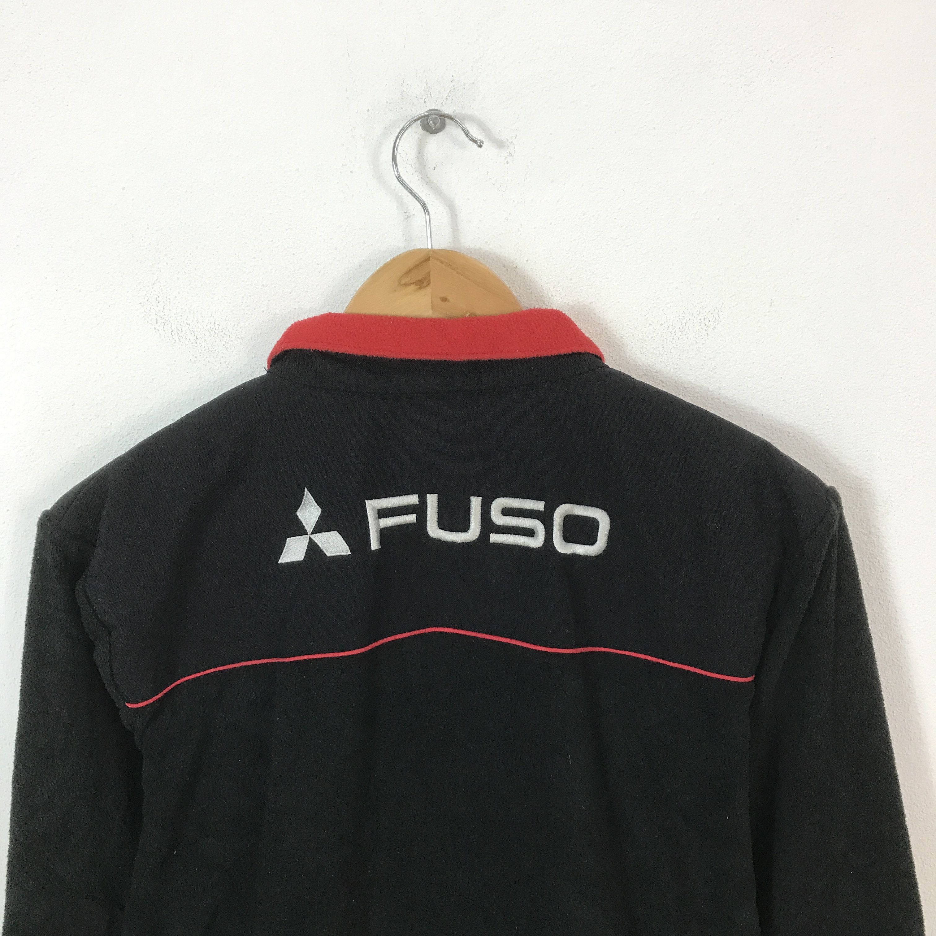 Japanese Brand Vtg fuso Mitsubishi Track racing fleece jacket K50B24 Size US L / EU 52-54 / 3 - 4 Thumbnail