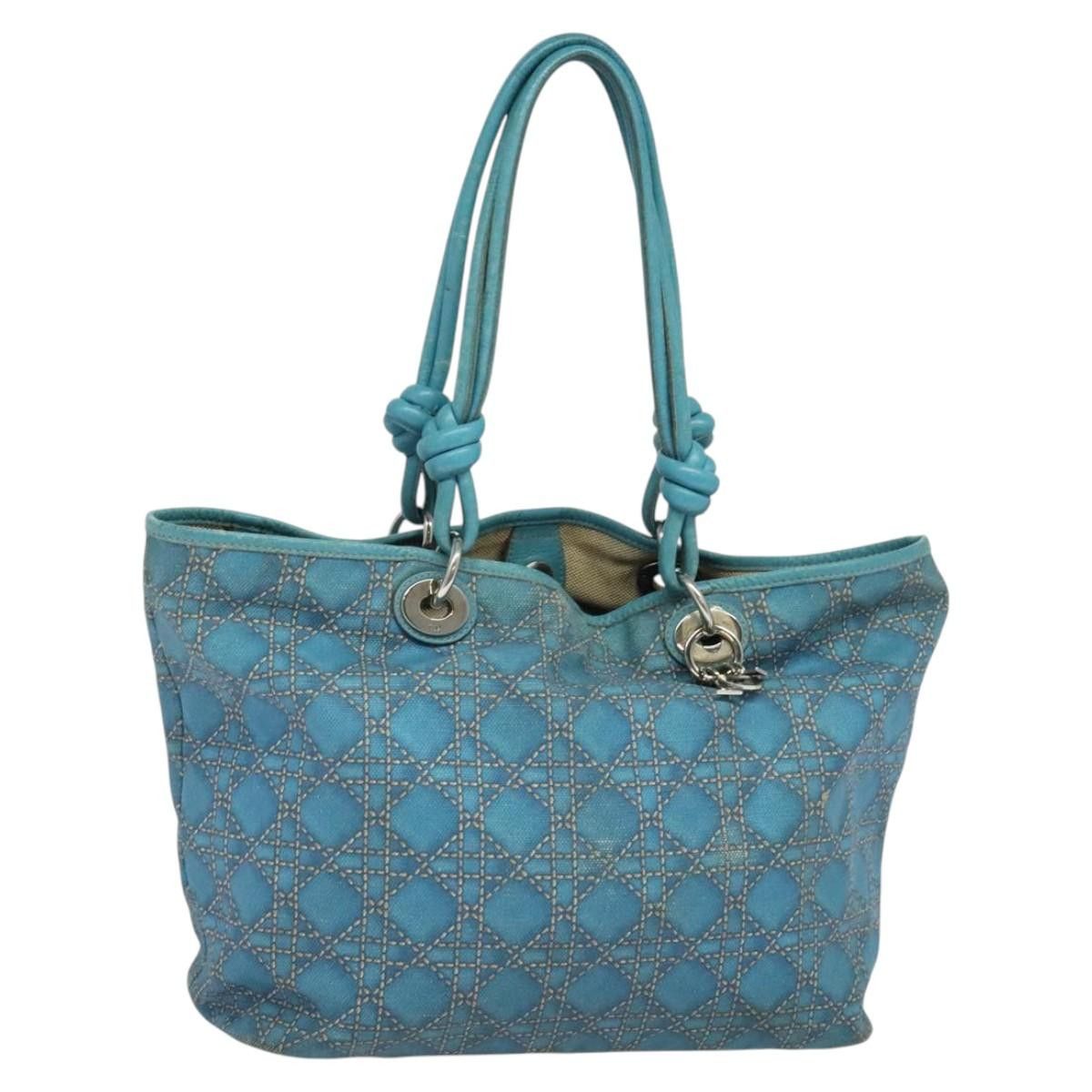 Dior DIOR Canage Tote Bag Coated Canvas Blue Silver Size ONE SIZE - 1 Thumbnail