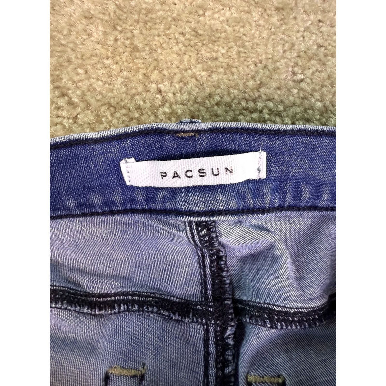 Pacsun PacSun Womens Jeans Mid Rise Ankle Jegging Size 24 Raw Hem Stretch Blue D878 Size 42" / US 20 - 6 Thumbnail