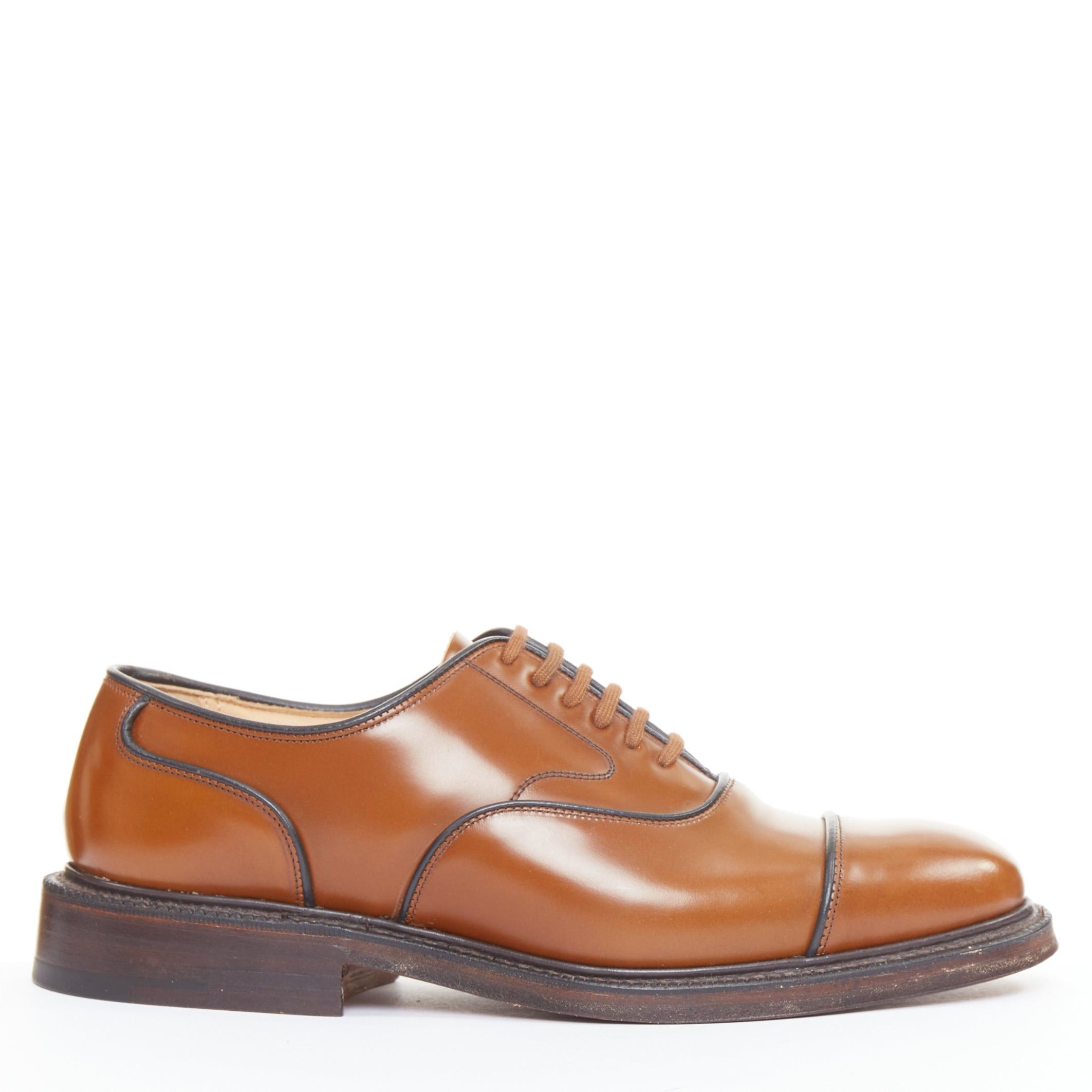 Church's CHURCH'S Lancaster sandalwood tan brown polished binder leather welted oxford loafer shoes UK5 EU39 Size US 6 / EU 39 - 1 Thumbnail