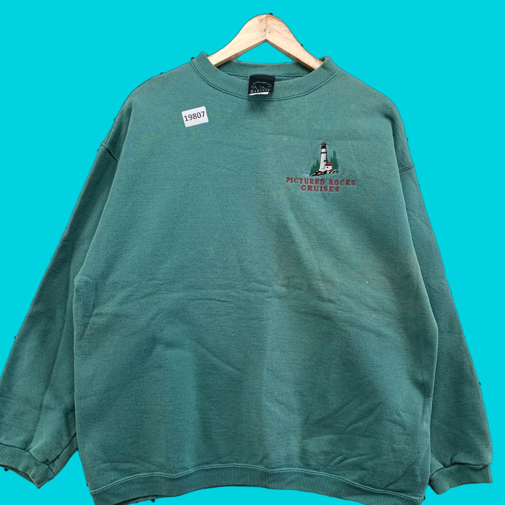 Habitat Vintage Habitat Pictured Rock Cruises Crew Neck Sweatshirt Adult XL Green 90s Nature Outdoor Men's Size US XL / EU 56 / 4 - 1 Thumbnail