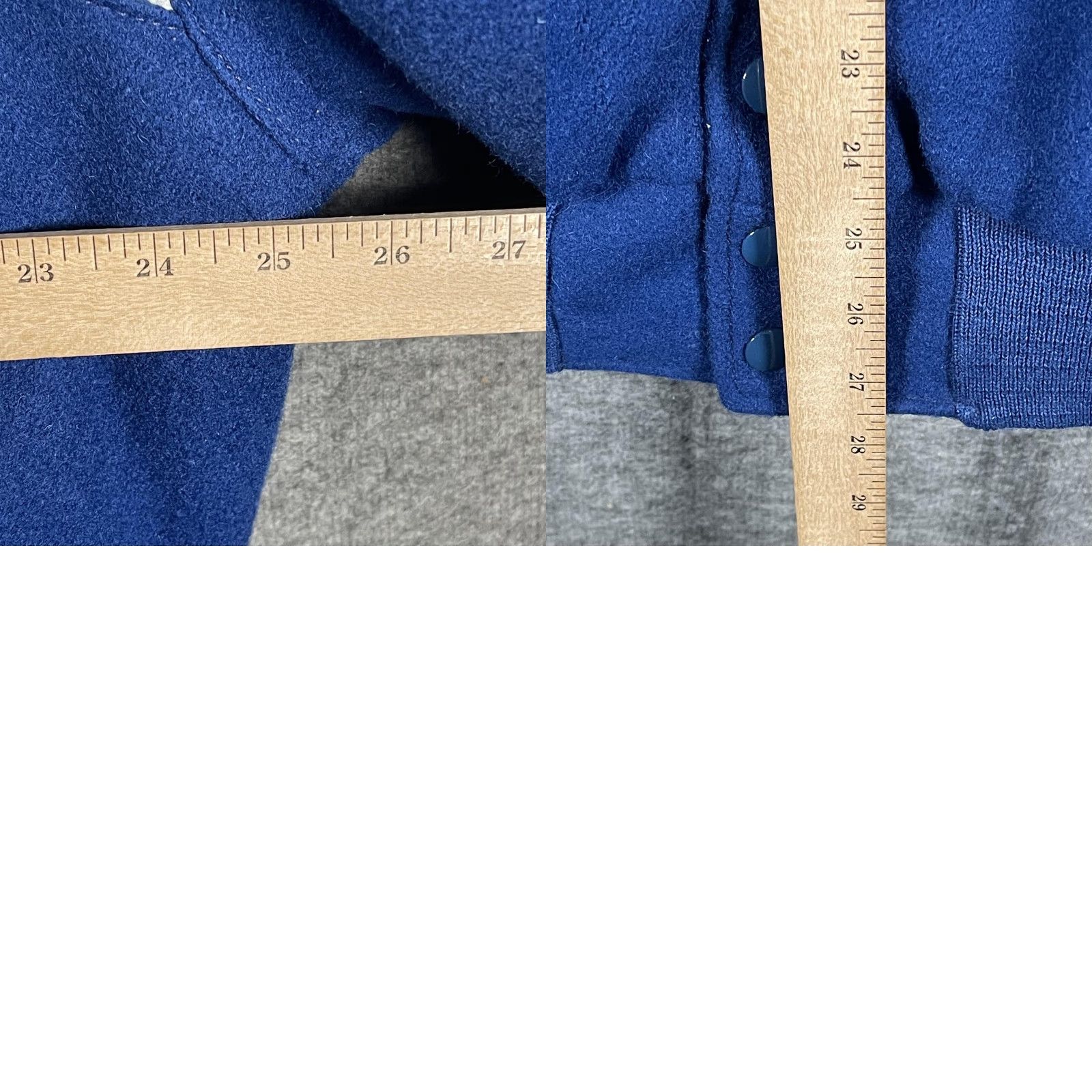 Holloway Holloway Mens Jacket L Blue Varsity 20,000 Shot Club Basketball Wool Snap Front Rib Knit Collar Cuffs Hem Size US L / EU 52-54 / 3 - 8 Thumbnail