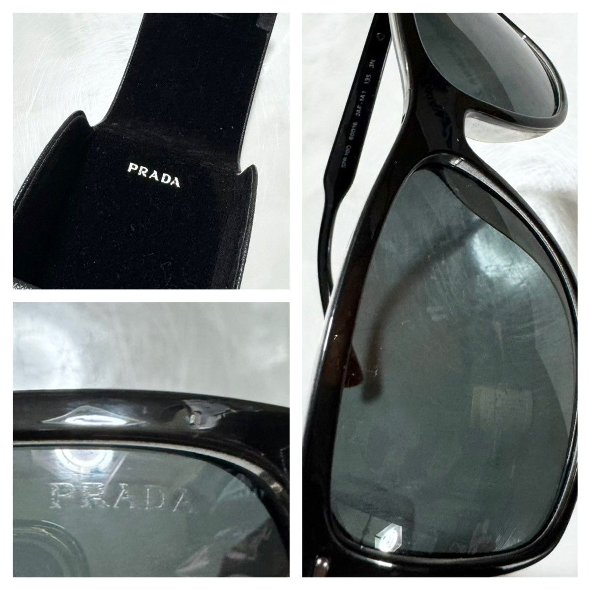 Prada Authentic Prada Side Logo Sunglasses, Black/Silver Size ONE SIZE - 3 Thumbnail