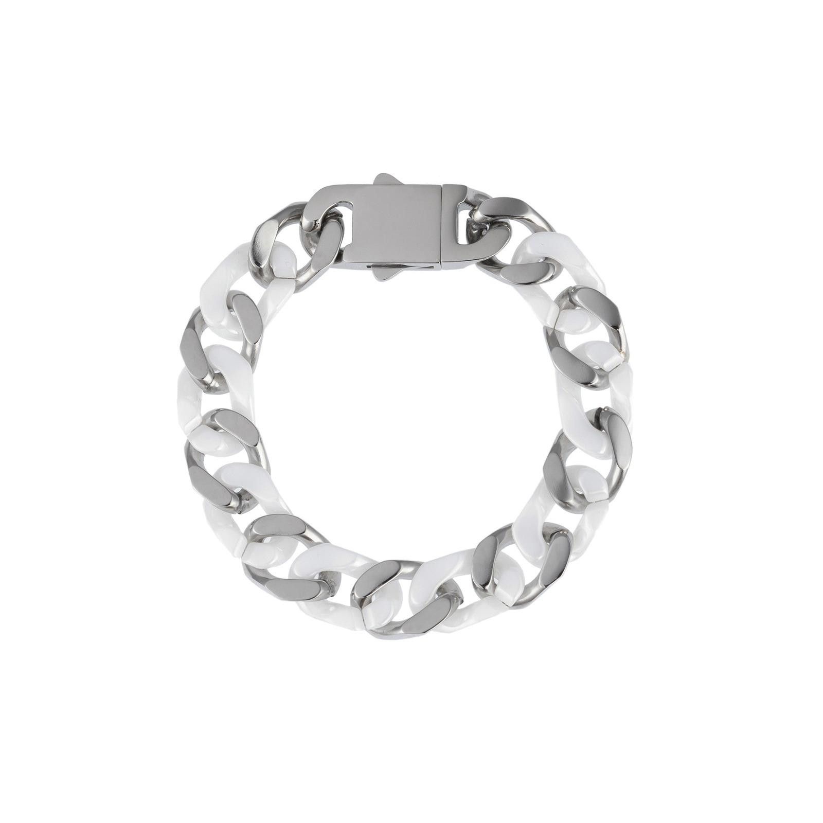 Other Silver Cuban Chain Bracelet – Acrylic Ceramic Splice Size ONE SIZE - 6 Thumbnail