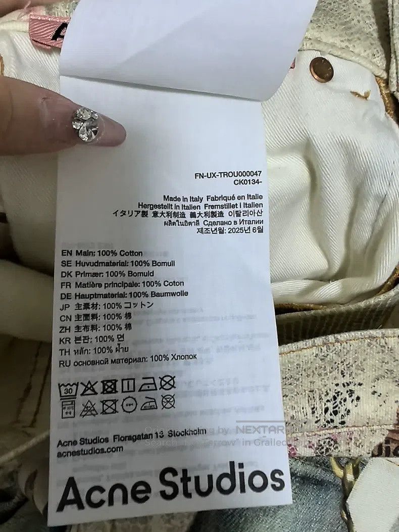 Acne Studios Acne Studios Denim Pants with Lace, Pearl Chain & 3D Print Size US 30 / EU 46 - 5 Thumbnail