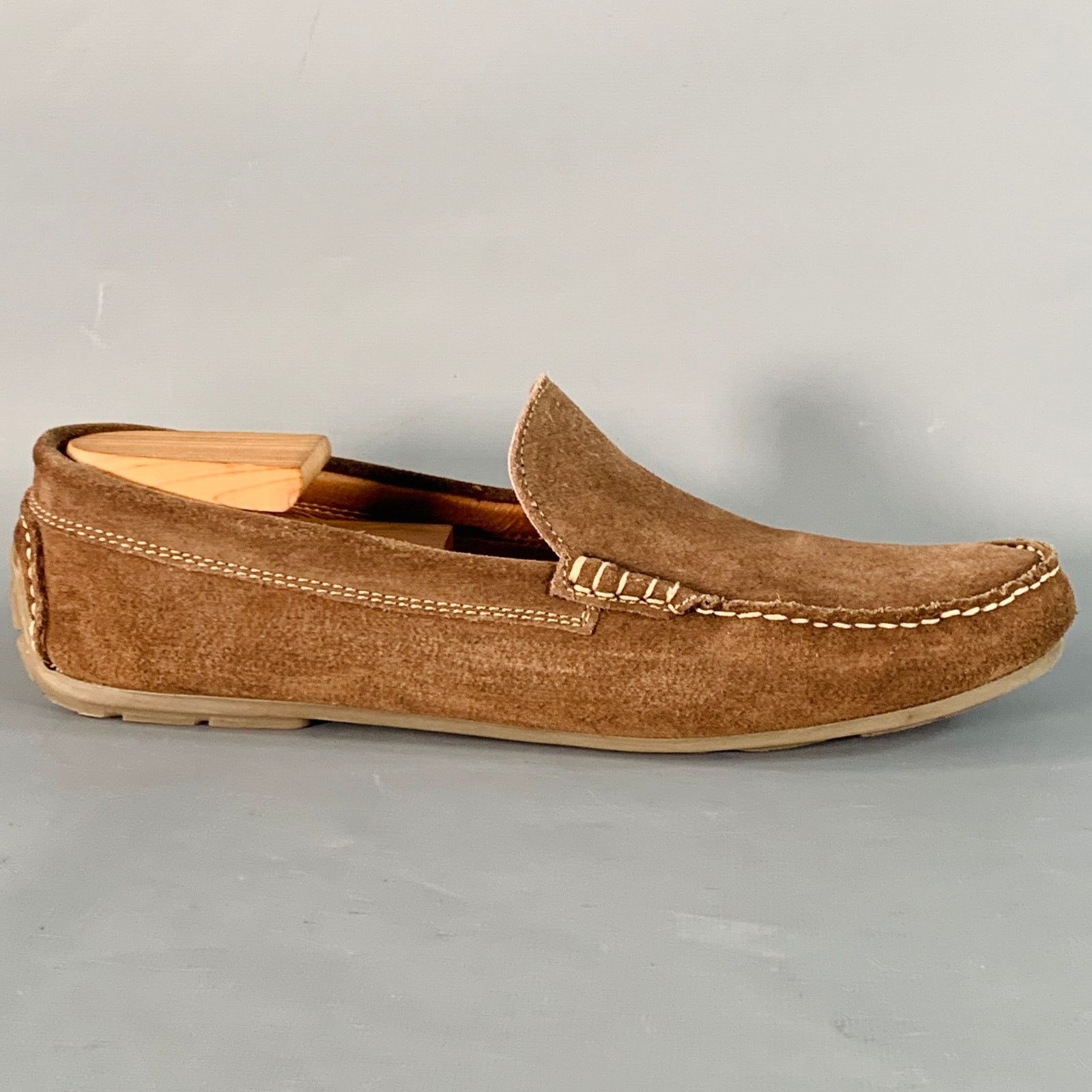 Other GINO ROSSI 10 Brown Contrast Stitch Suede Moccasin Loafers Size US 10 / EU 43 - 2 Thumbnail