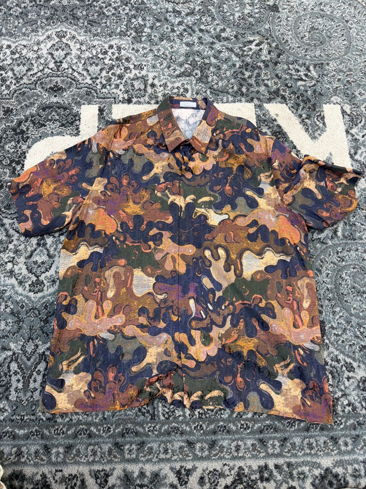 Dior Dior Peter Doig Silk Button Up Camo Brown Size US L / EU 52-54 / 3 - 1 Thumbnail