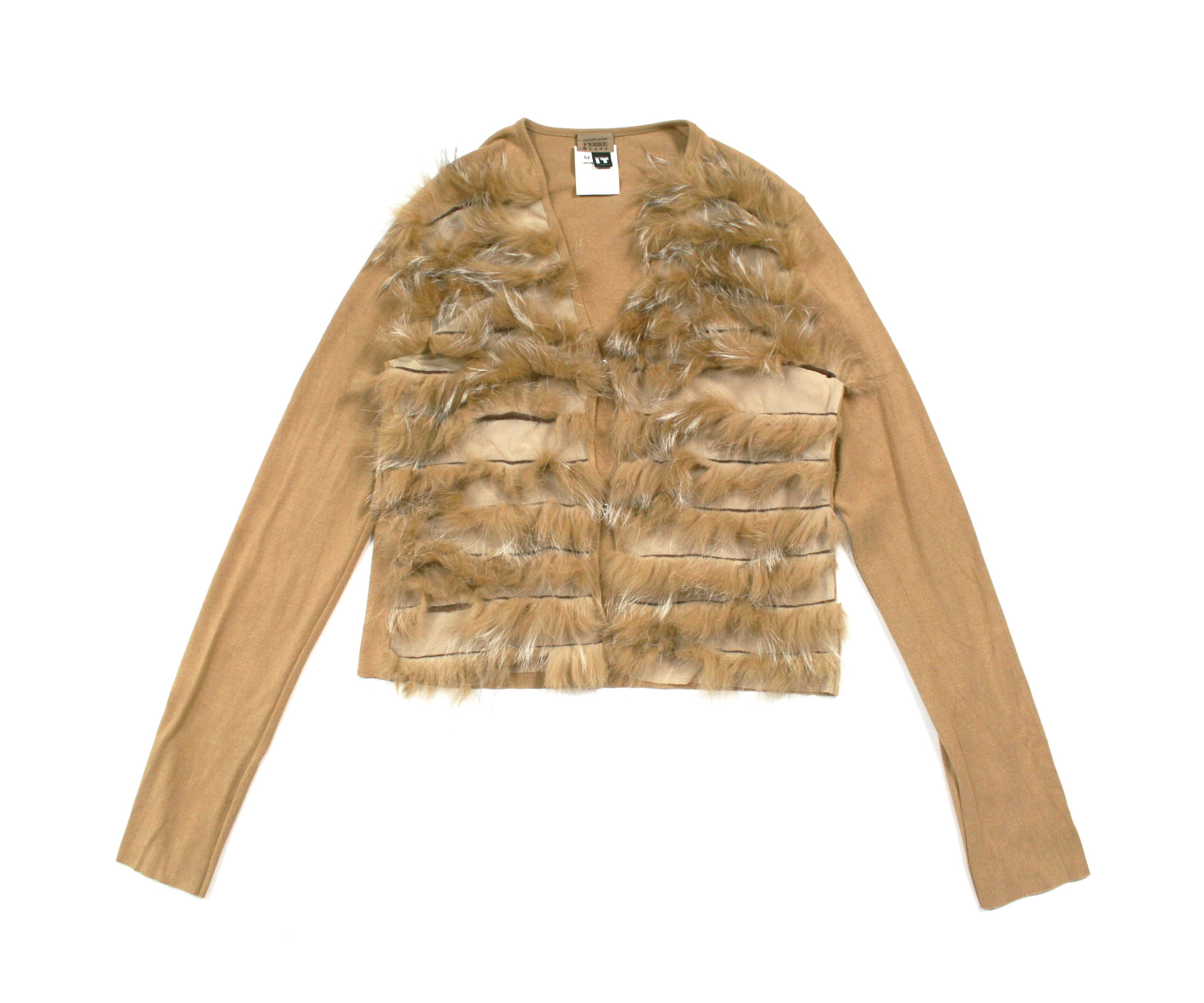 Ferre 90S GF Ferre Faux Fur Cardigan Y2K Vintage Size M / US 6-8 / IT 42-44 - 1 Thumbnail