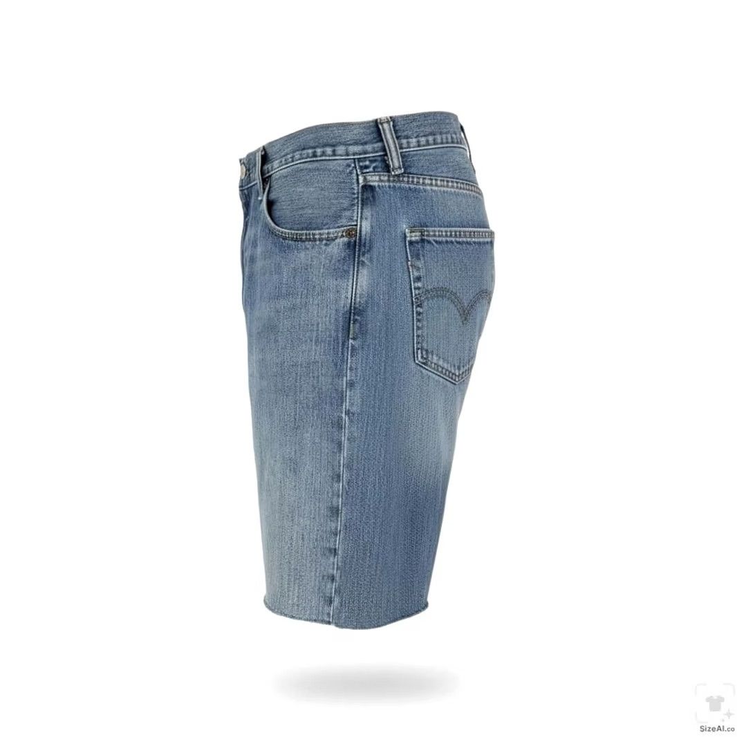 Denime Levi Strauss & Co. 505 Denim Cutoff Shorts Bermuda Mens W40 L32 Blue Cotton Frayed Hem Distressed 5-Pocket Size US 40 / EU 56 - 3 Thumbnail