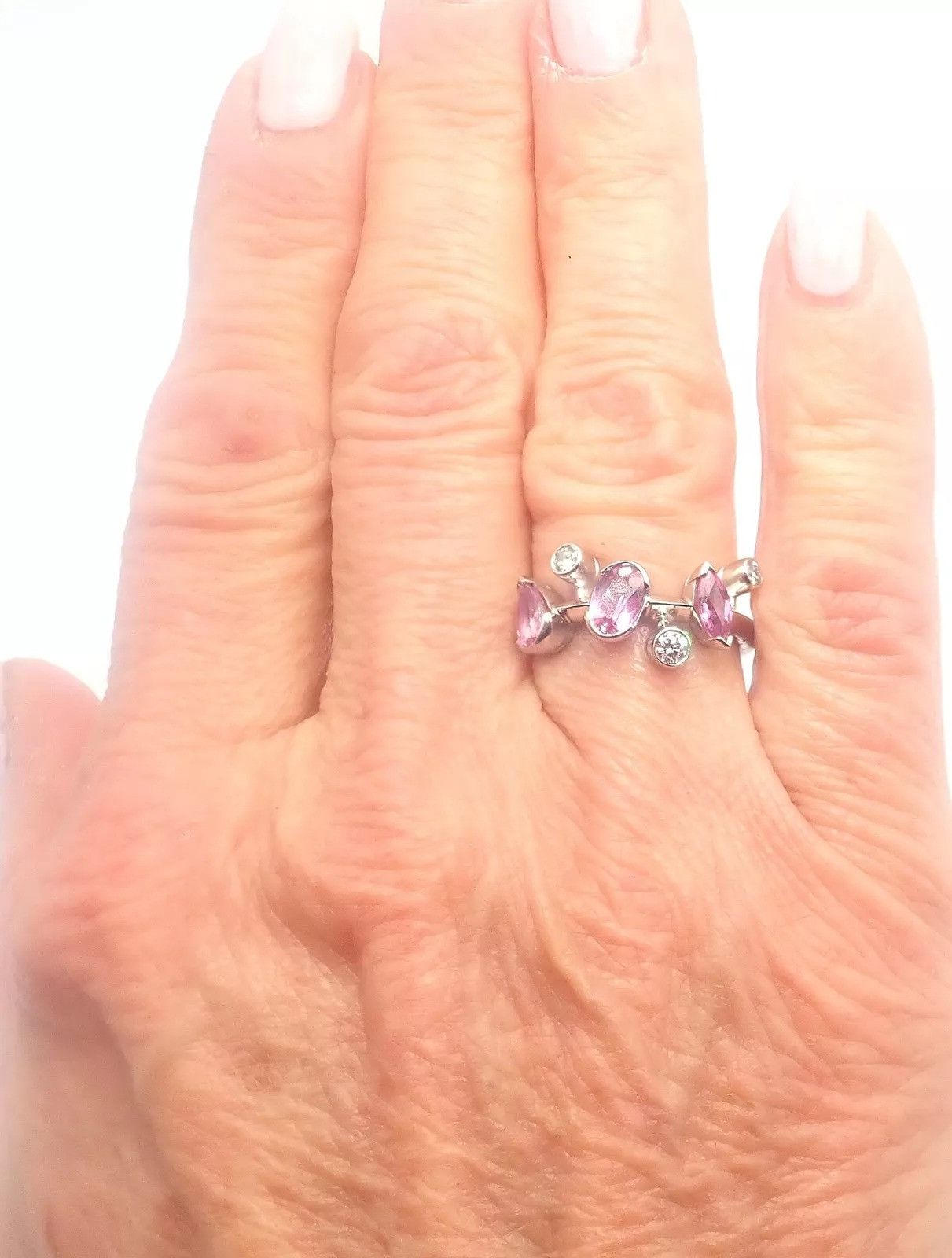 Cartier Cartier Meli Melo Platinum Diamond Pink Sapphire Band Ring Size ONE SIZE - 3 Thumbnail