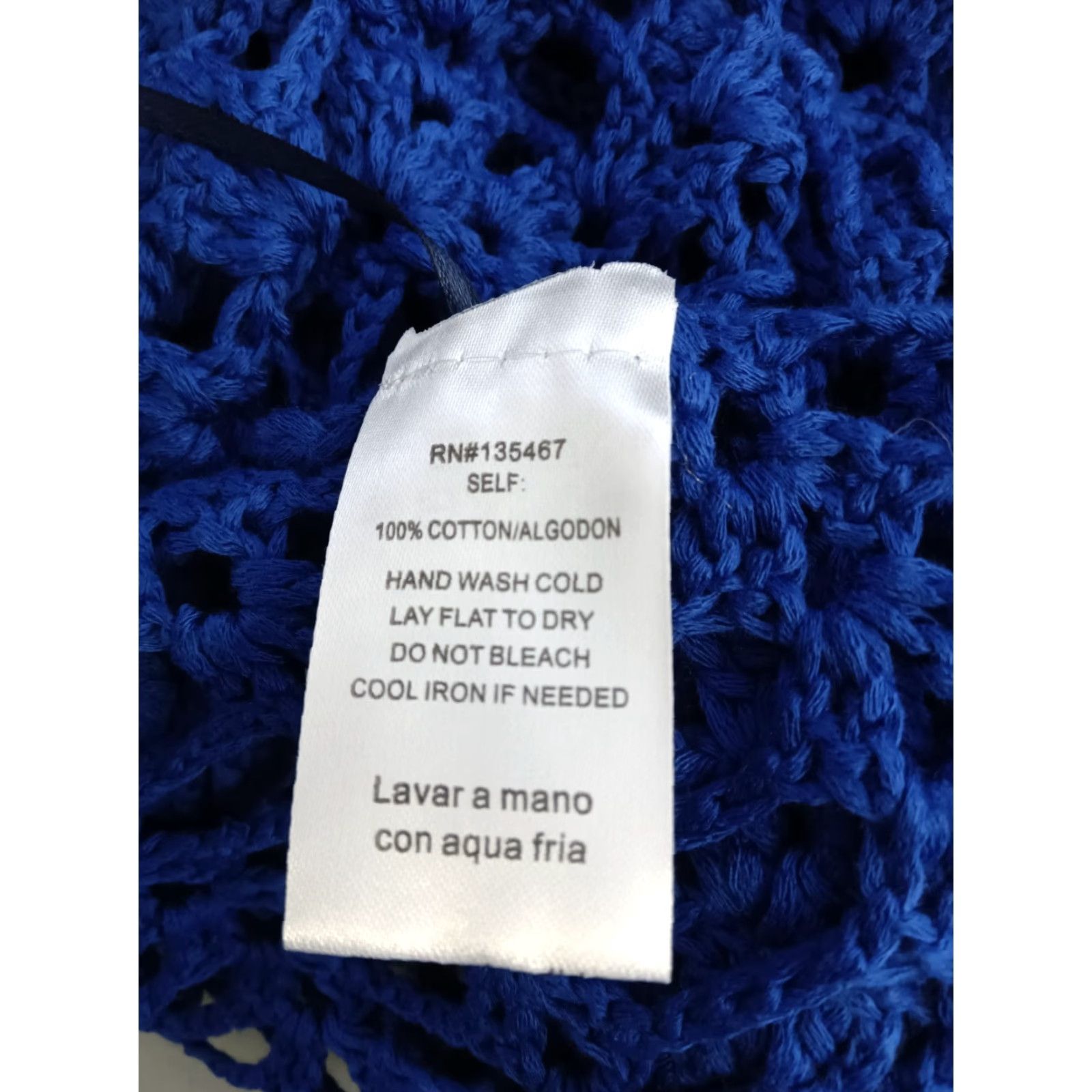 Vintage Codigo Crochet Knitted Blue V-Neck Beach Mini Dress L Size L / US 10 / IT 46 - 6 Thumbnail