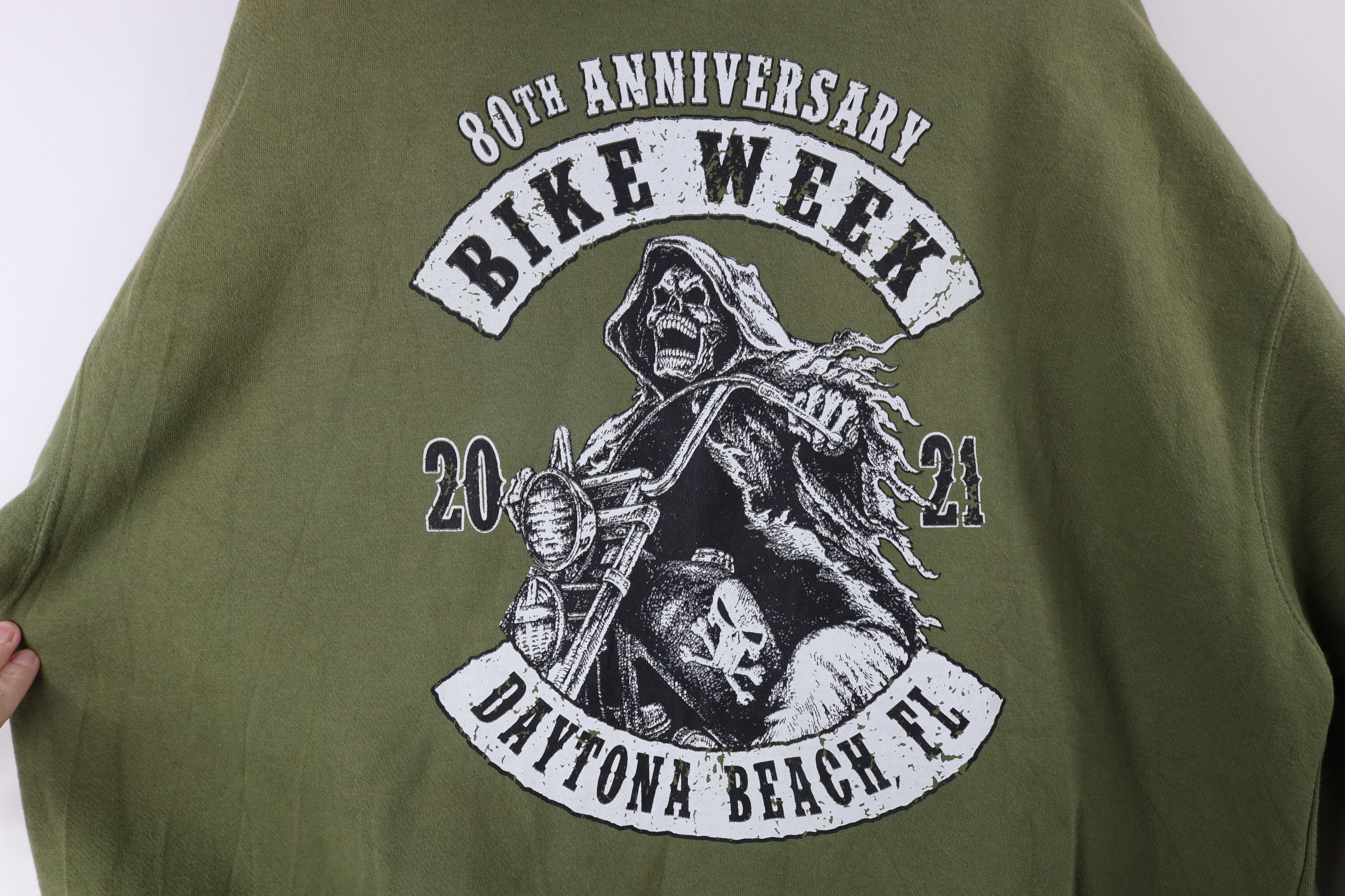 Vintage Y2K Streetwear 2021 Bike Week Grim Reaper Skeleton Hoodie Size US XXL / EU 58 / 5 - 12 Thumbnail