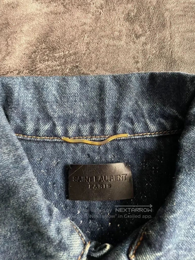 Saint Laurent Paris Saint Laurent Paris Ripped and Washed Studs Denim Jacket Size US XS / EU 42 / 0 - 6 Thumbnail