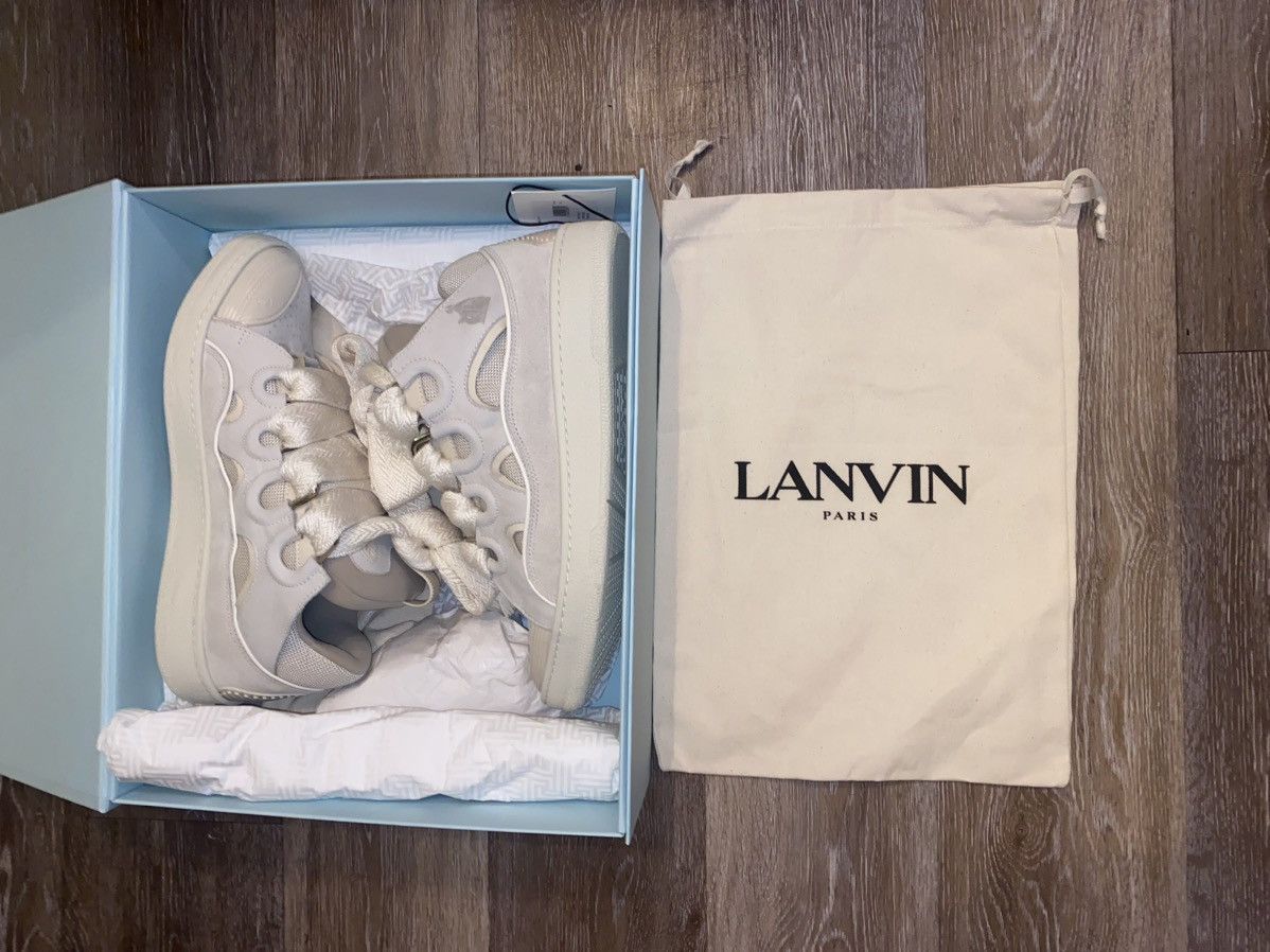 Lanvin LANVIN Leather Curb Sneaker Cream Pure White in Size 10 Size US 10 / EU 43 - 12 Thumbnail