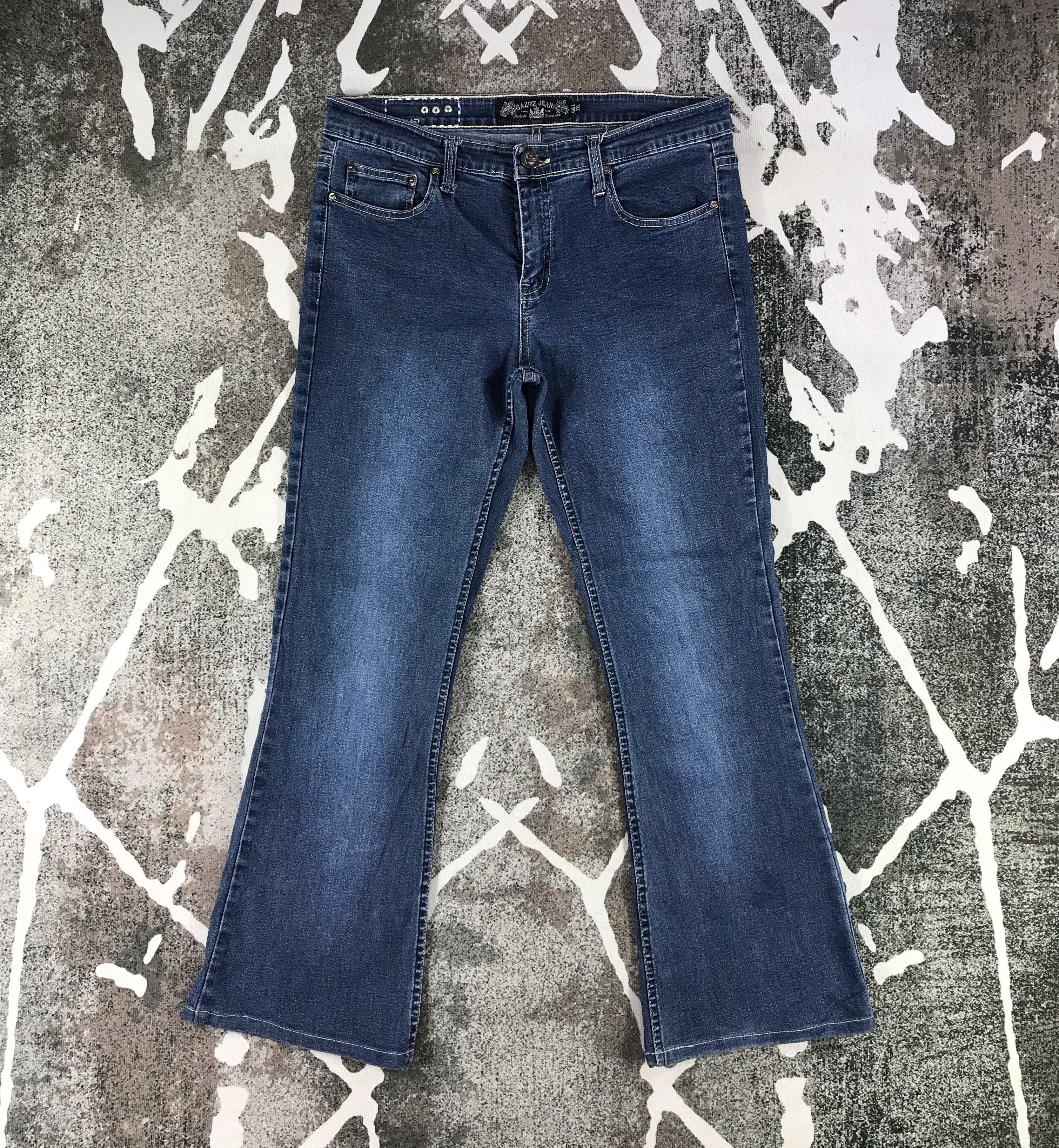 Japanese Brand Gazoz Jeans Blue Wash Flare Denim KJ1284 Size 34" / US 12 / IT 48 - 1 Thumbnail