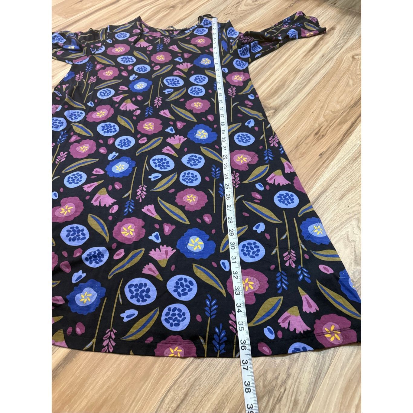 Guru Gudrun Sjödén Violette Floral Tunic Dress Boho Artsy Lagenlo Size L / US 10 / IT 46 - 9 Thumbnail