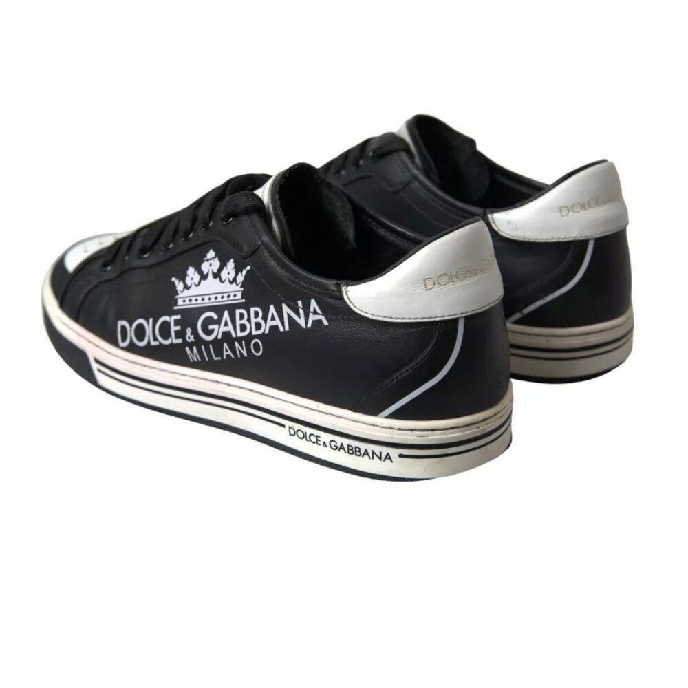 Dolce & Gabbana Dolce & Gabbana Black Leather Crown Milano Men Sneakers Shoe Size US 8 / EU 41 - 5 Thumbnail