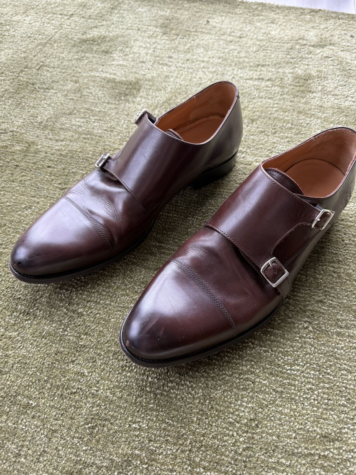 Suitsupply Brown double monk strap dress shoes Size US 13 / EU 46 - 1 Thumbnail