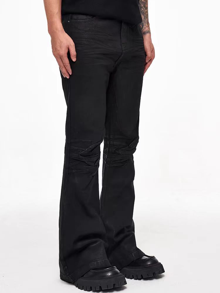 Japanese Brand × Jean High street style coated micro flare jeans Size US 32 / EU 48 - 1 Thumbnail