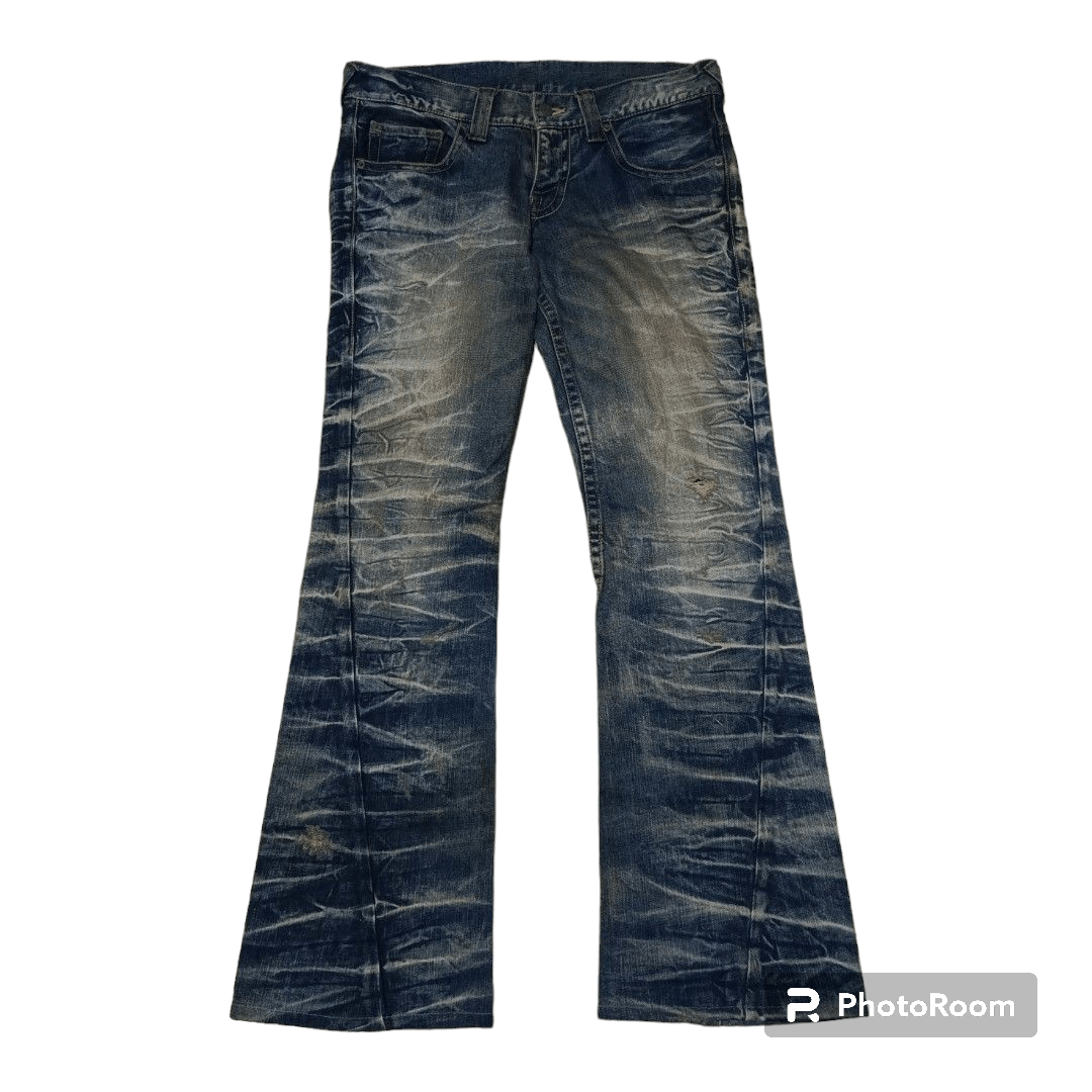 本物の TORNADO jeans Men MART - Gem flare mart slit stripe design ...
