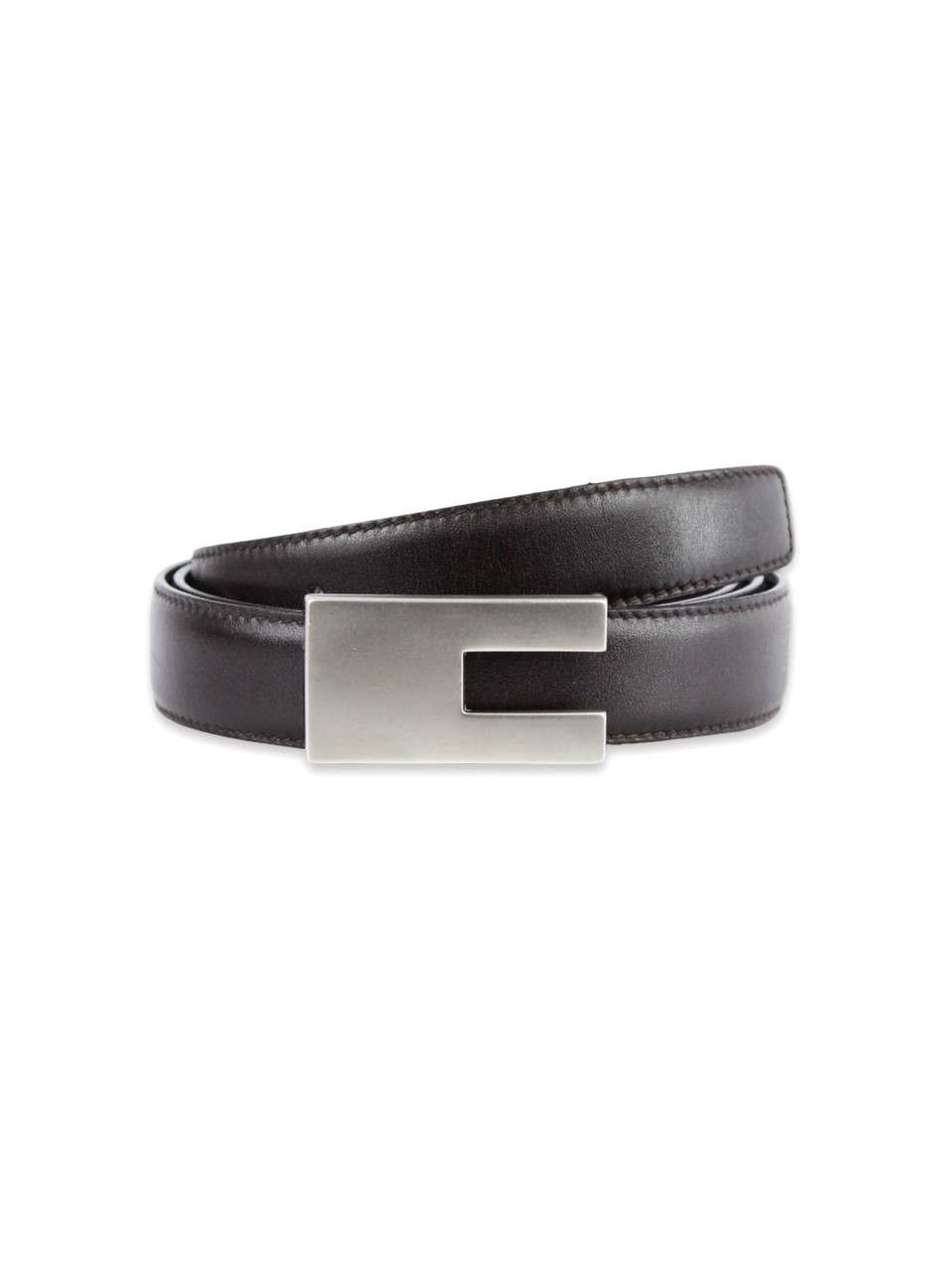 Alfred Dunhill DUNHILL Brown leather belt Size 40 - 1 Thumbnail