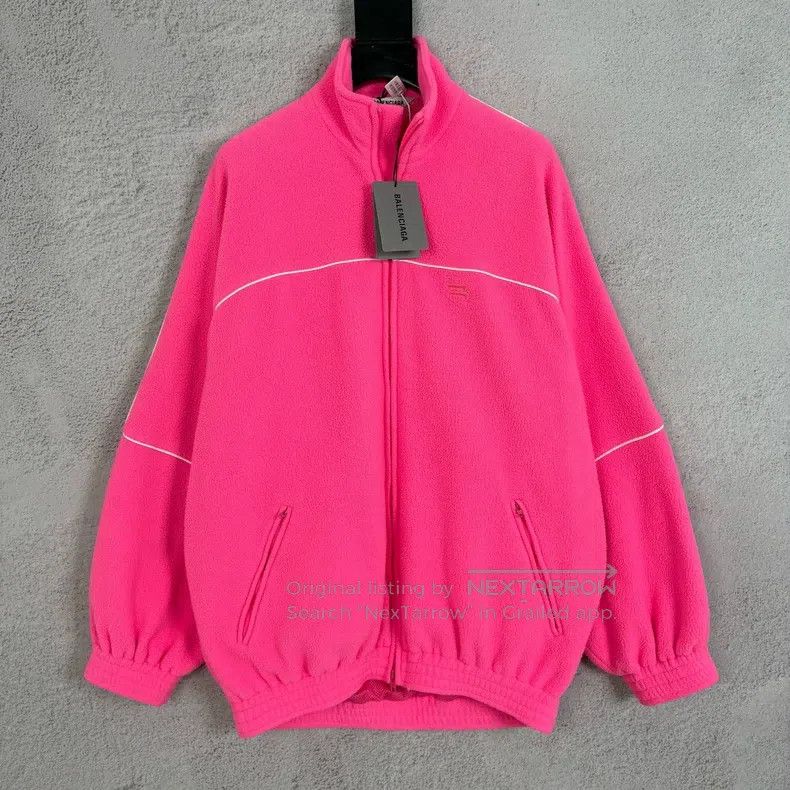 Balenciaga Pink Fleece Long Sleeve Jacket