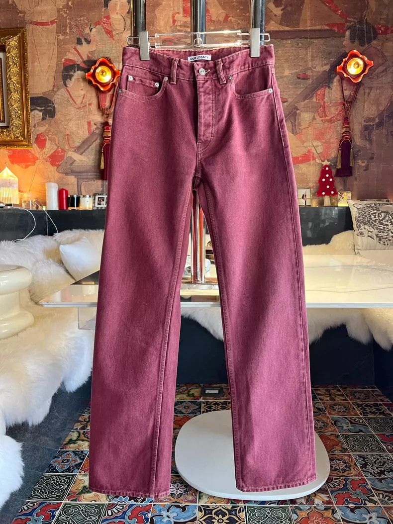 Our Legacy our legacyRed salmon-coloured jeans, high-waisted wide-leg Size US 26 / EU 42 - 8 Thumbnail