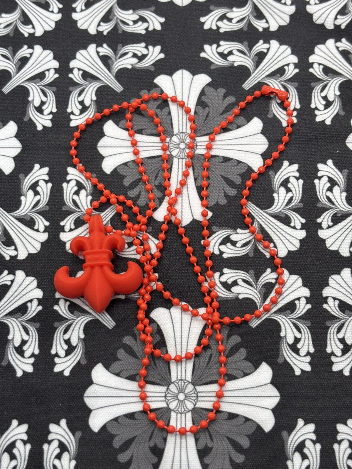 Chrome Hearts Chrome hearts red silichrome fleur pendant Size ONE SIZE - 3 Thumbnail