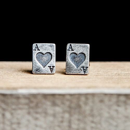 Jewelry Poker Retro Earrings One Pairs Chrome Jewelry Size ONE SIZE - 2 Thumbnail
