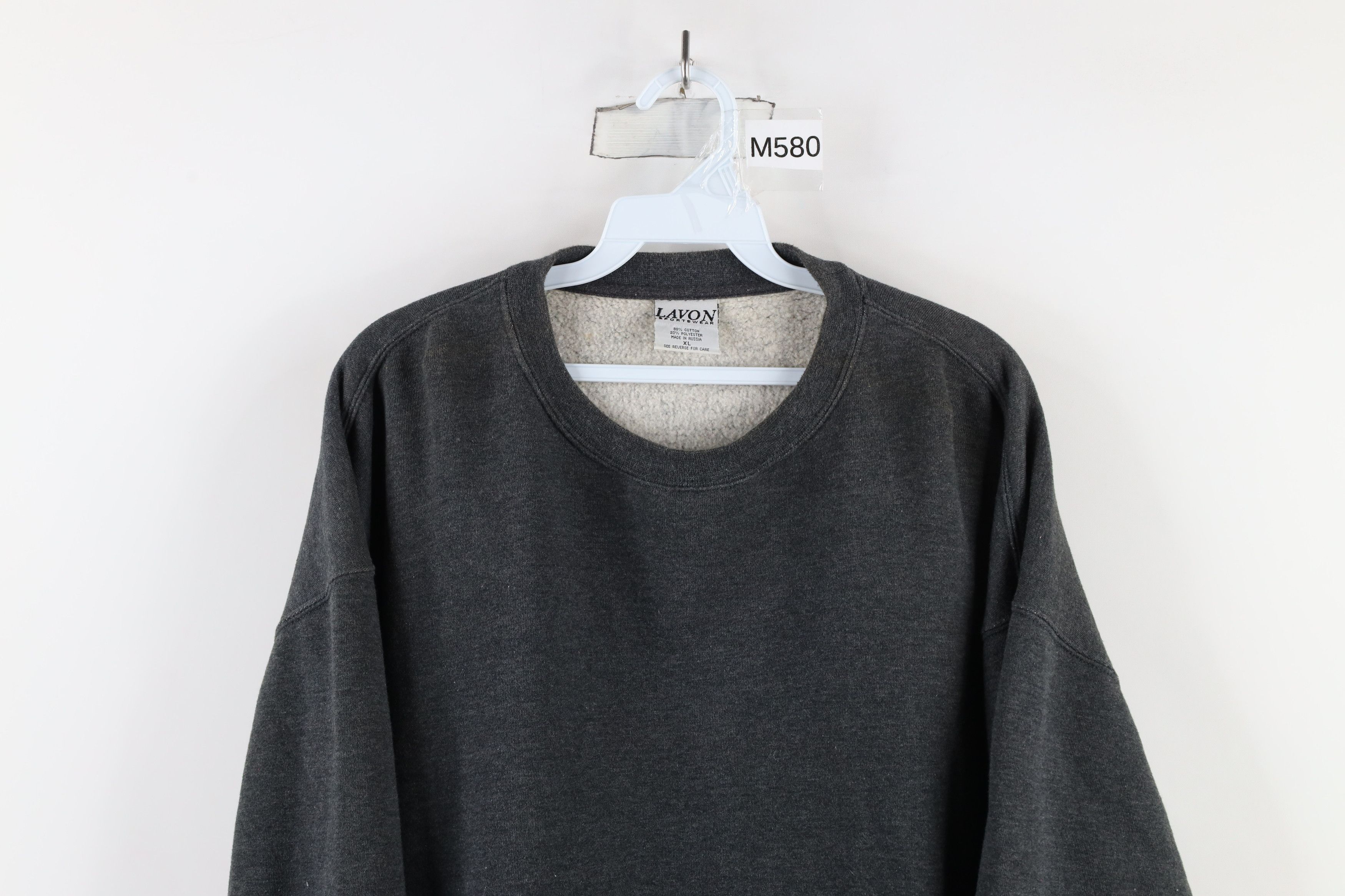 Vintage Vintage 90s Streetwear Blank Crewneck Sweatshirt Gray Size US XL / EU 56 / 4 - 2 Thumbnail