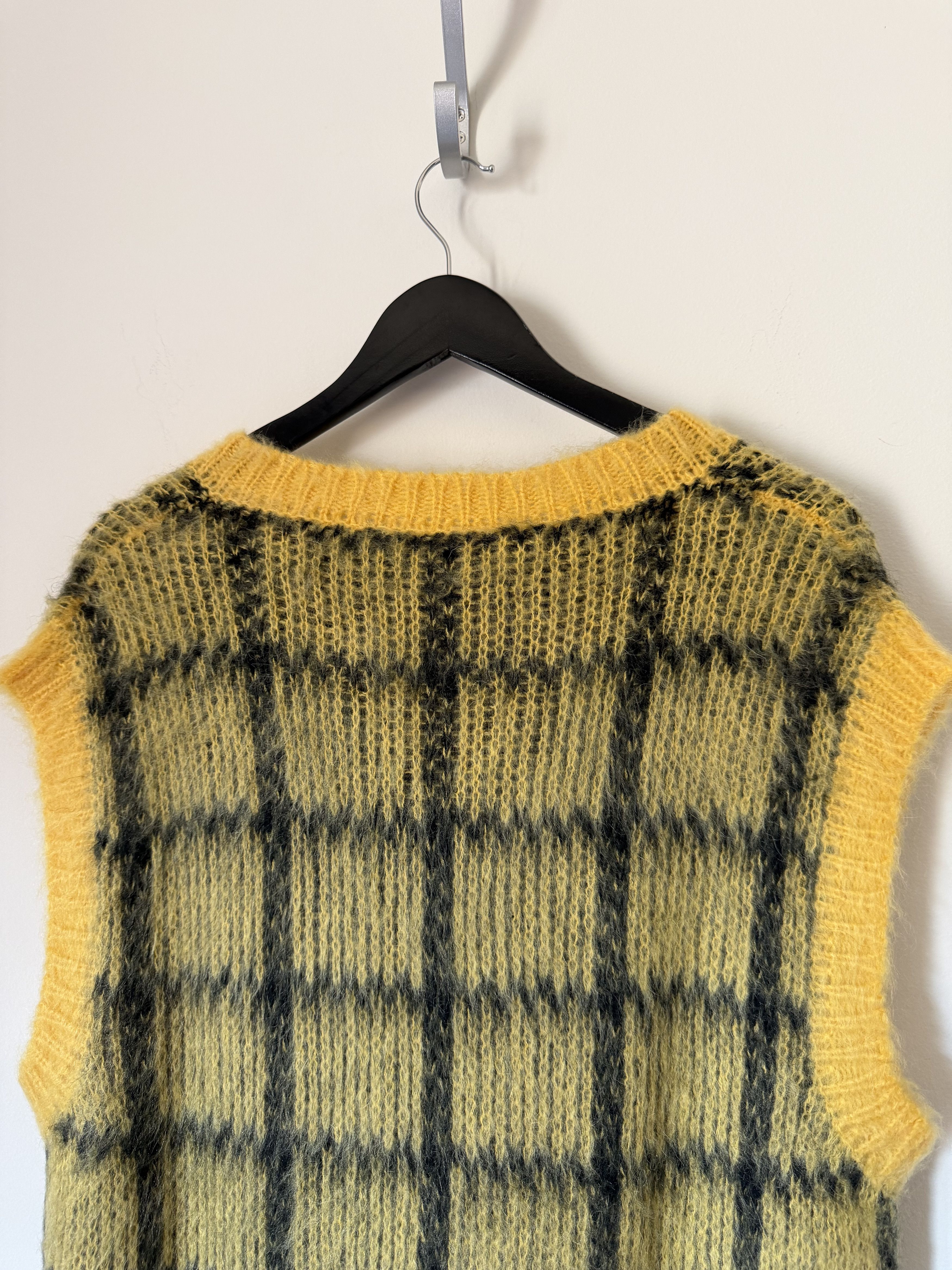 Marni Marni Brushed Check Mohair Sweater Vest in Yellow Size US M / EU 48-50 / 2 - 5 Thumbnail
